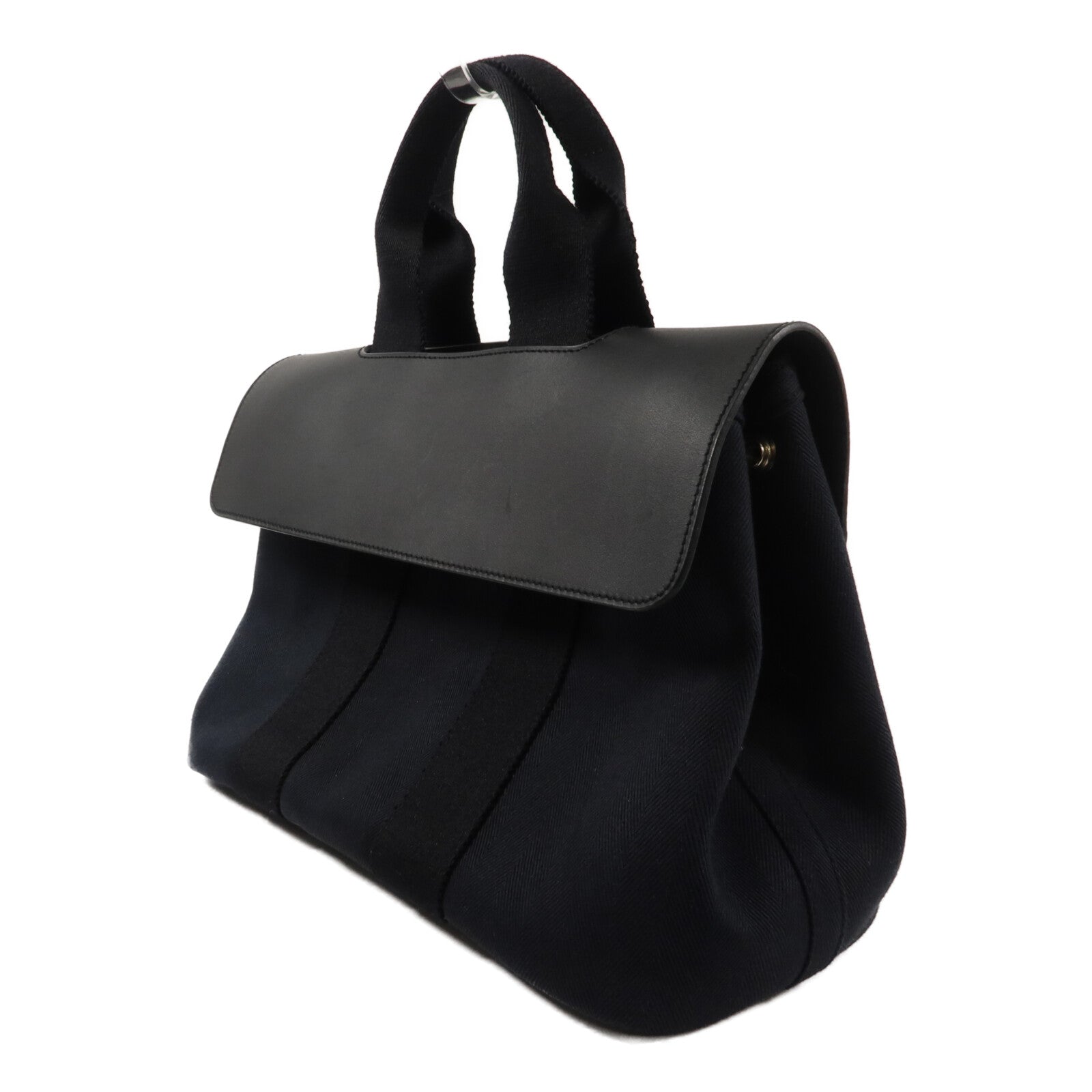 HERMES Toile H帆布Valparaiso PM手挽袋Noir