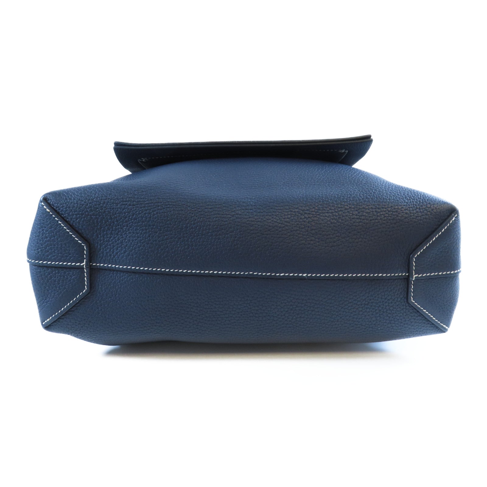 HERMES 【激減優惠】Clemence皮革Cabasellier 31肩背袋Bleu Nuit午夜藍色