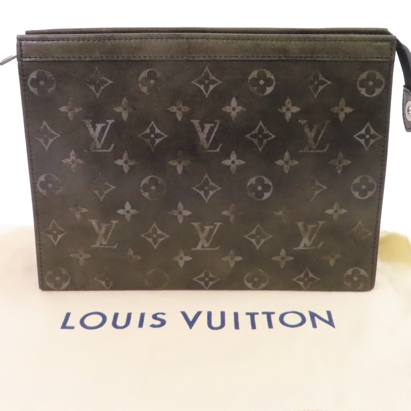 LOUIS VUITTON 【激減優惠】Brushed Monogram Pochette Voyage MM Pouch手拿包黑色