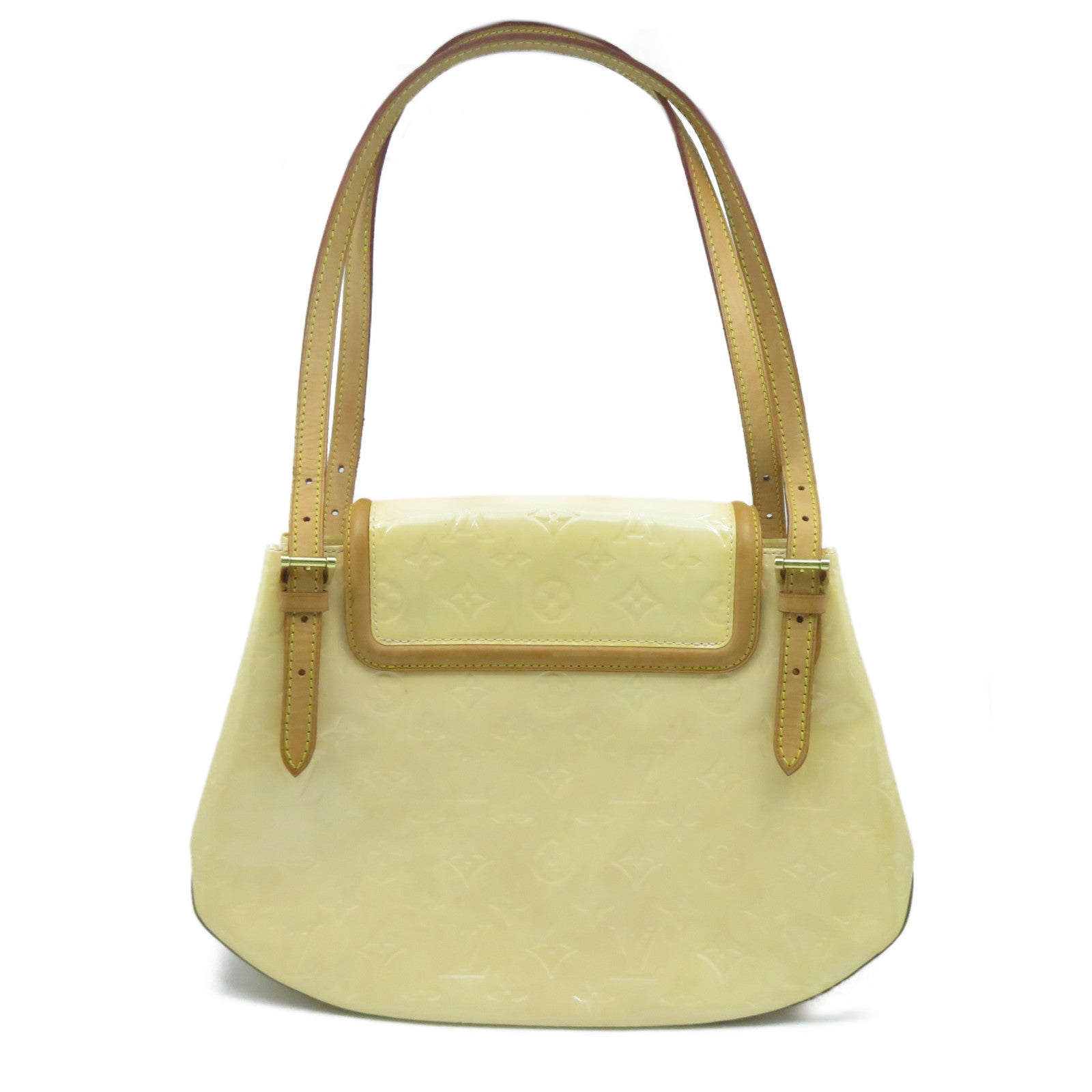 LOUIS VUITTON 【激減優惠】Monogram Vernis Biscayne Bay GM金扣肩背袋米色