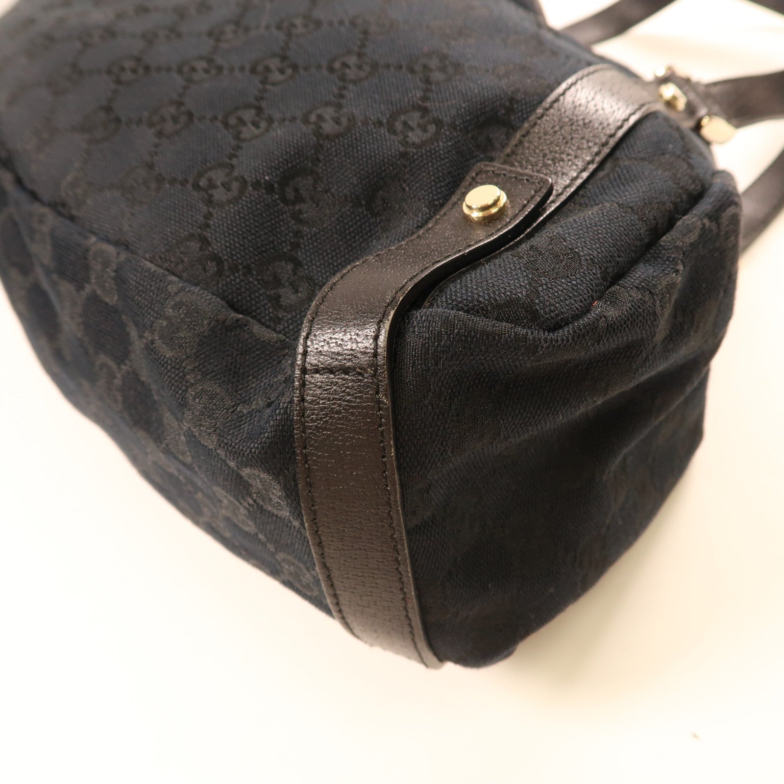 GUCCI 帆布Shoulder Bag金扣肩背袋黑色