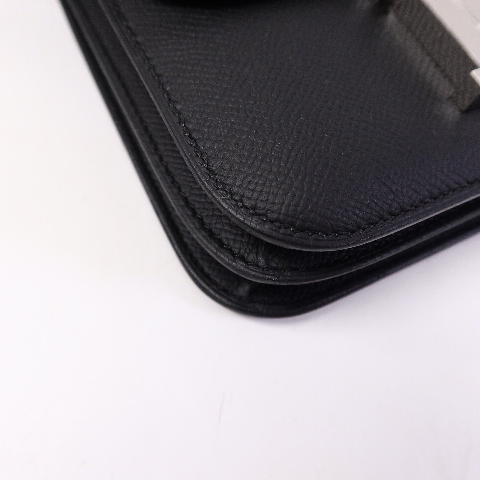 HERMES Epsom皮革Mini Constance肩背袋Noir