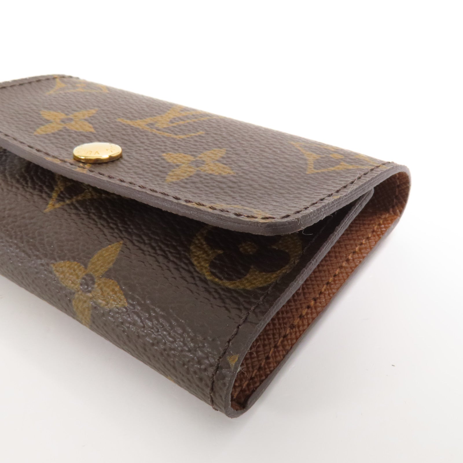 LOUIS VUITTON Monogram 6 Key Holder金扣鎖匙包棕色