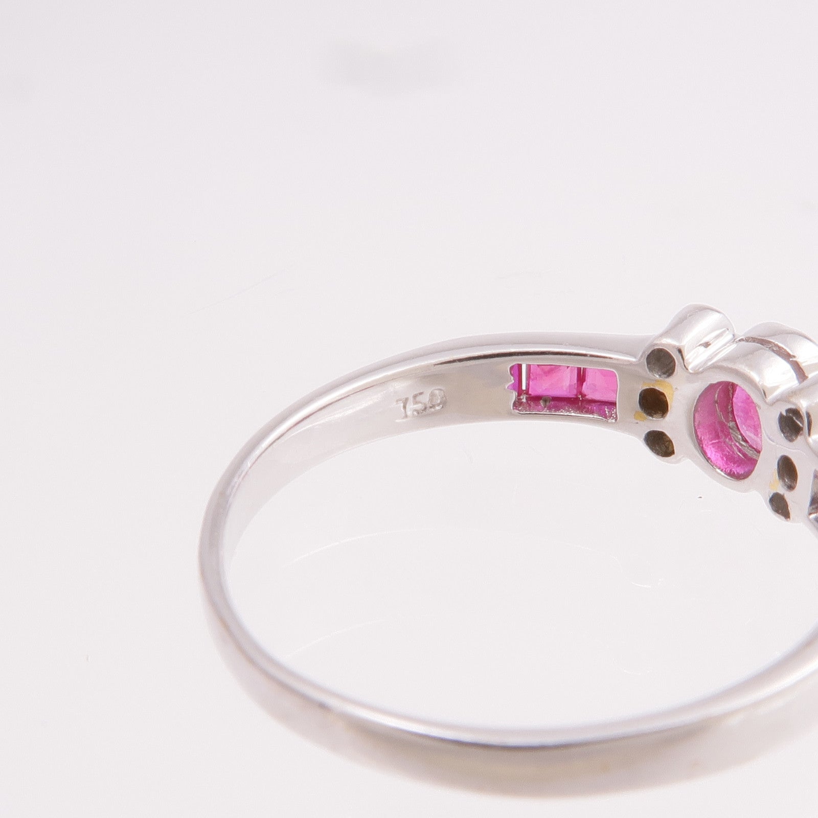 JEWELRY 【激減優惠】18K白金Ruby Ring紅寶石戒指US#6.5