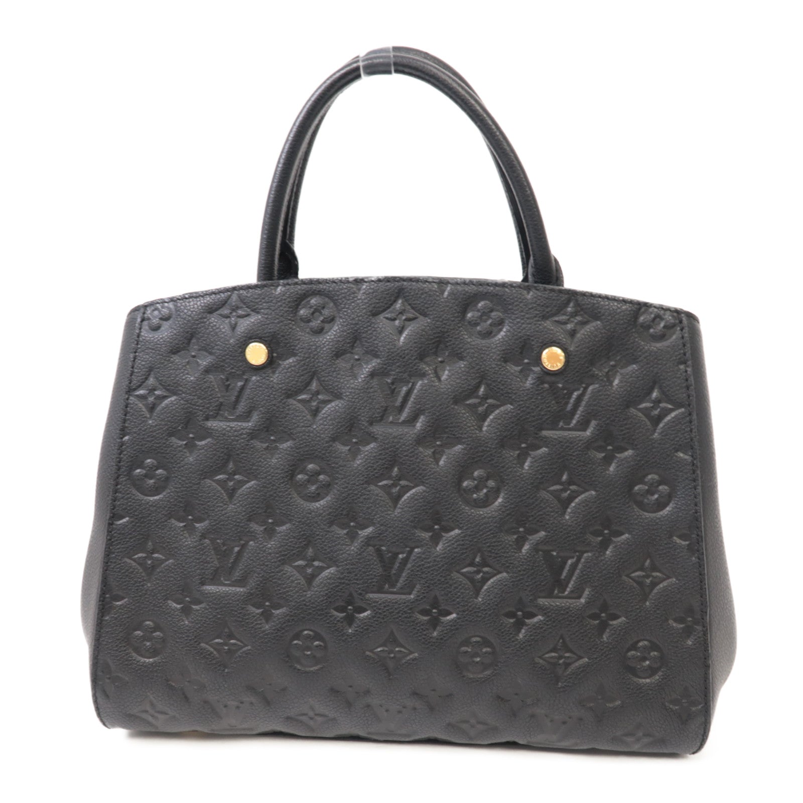 LOUIS VUITTON Monogram Empreinte Montaigne MM手挽肩背兩用袋黑色