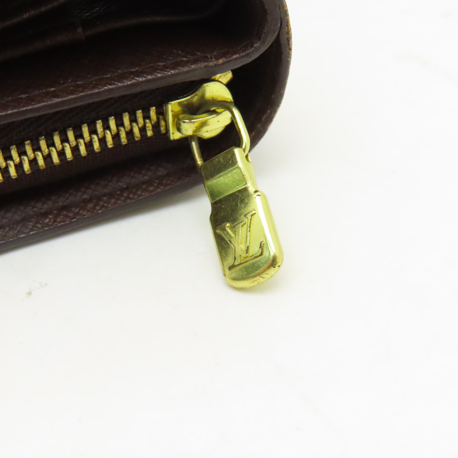 LOUIS VUITTON 【激減優惠】Damier Compact Zipper金扣錢包啡色