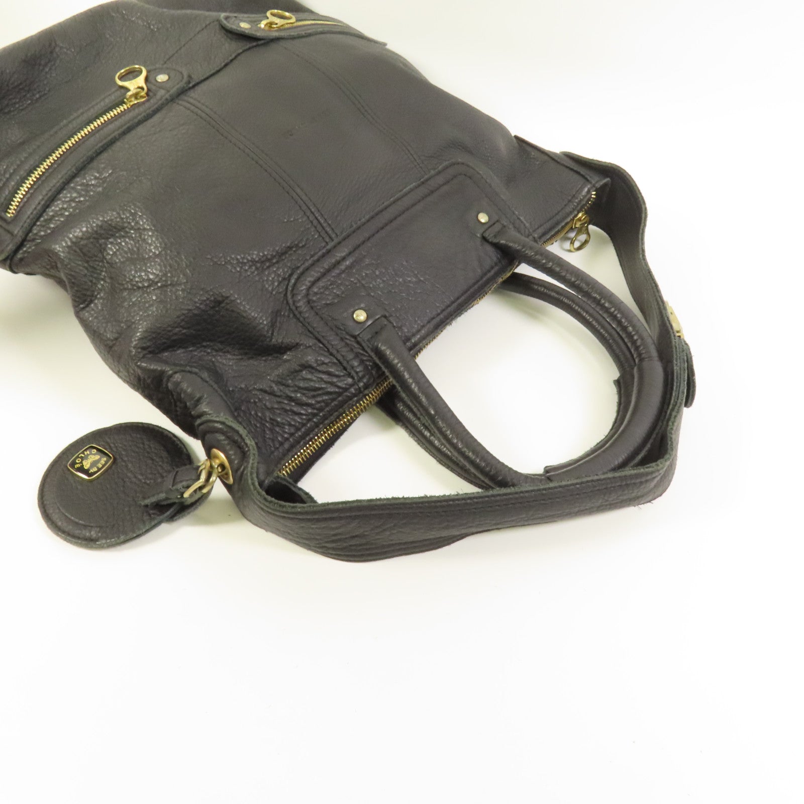 SEE BY CHLOE 牛皮皮革2 Way Shoulder金扣手挽肩背兩用袋