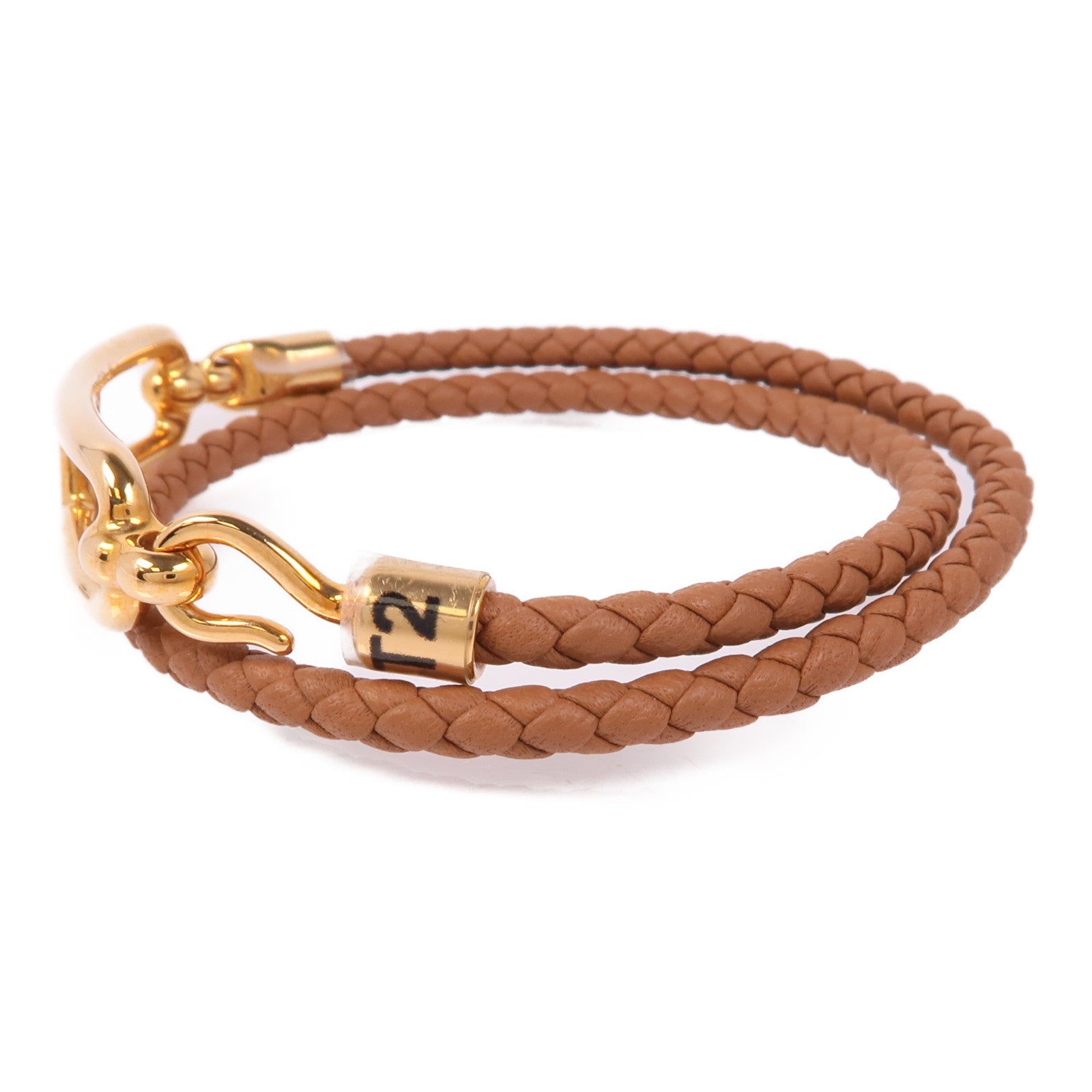 HERMES Swift皮革Roulis Double Tour Bracelet金扣手鐲Gold