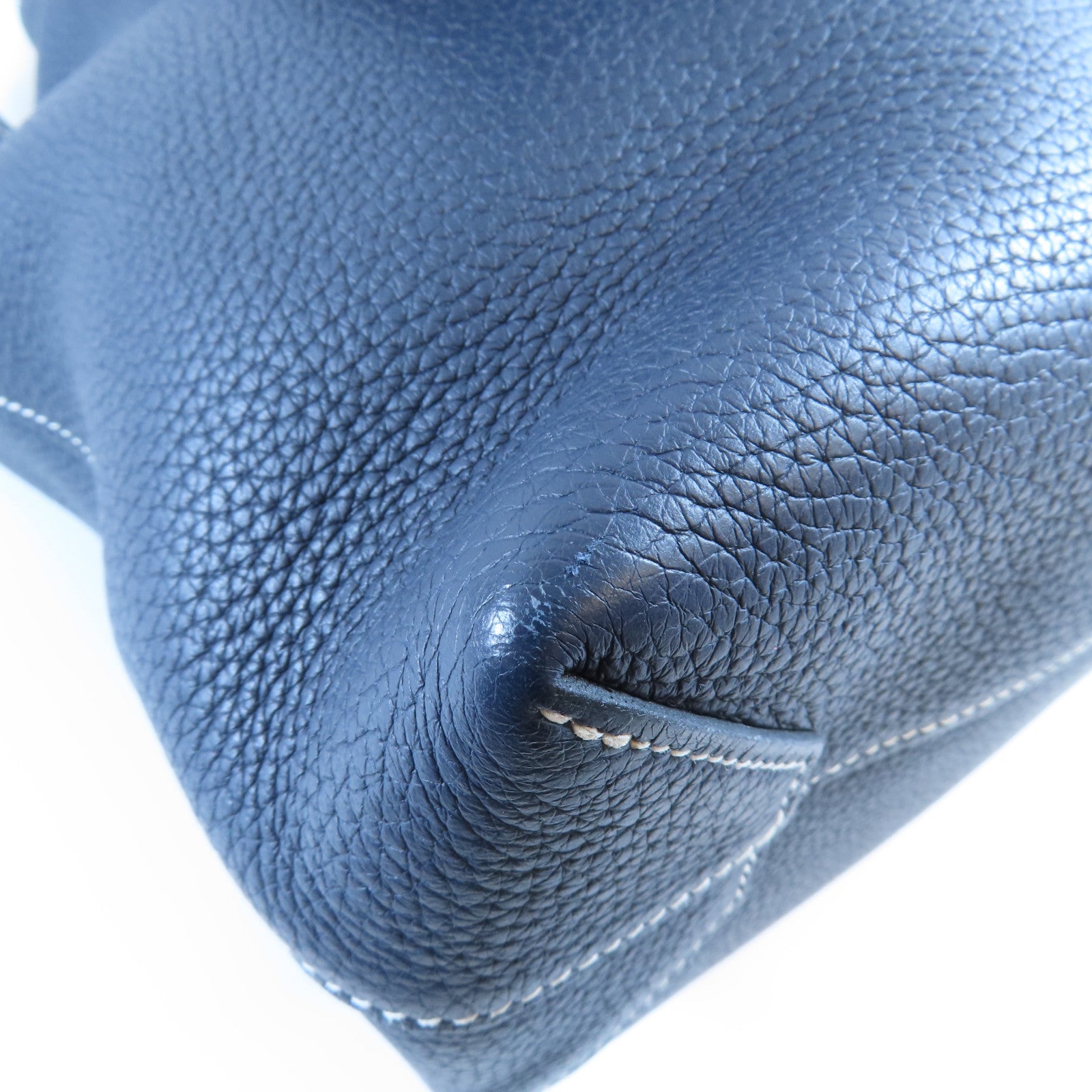 HERMES 【激減優惠】Clemence皮革Cabasellier 31肩背袋Bleu Nuit午夜藍色