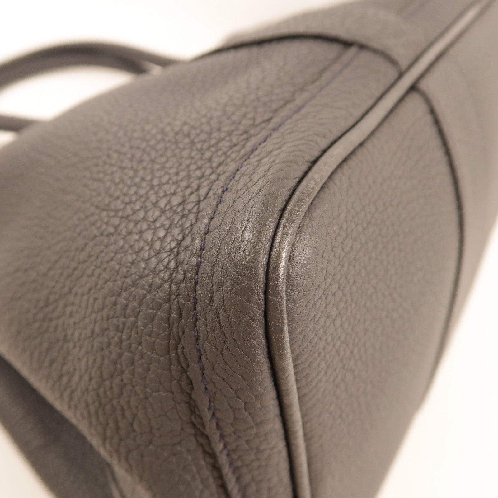 HERMES Negonda皮革Garden Party 36銀扣手挽袋Plomb