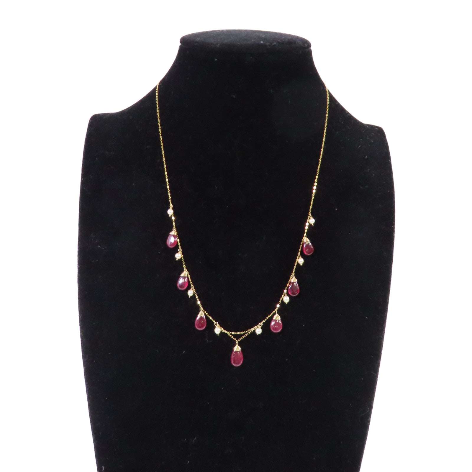 JEWELRY 18K黃金/紅色寶石Necklace金扣項鏈