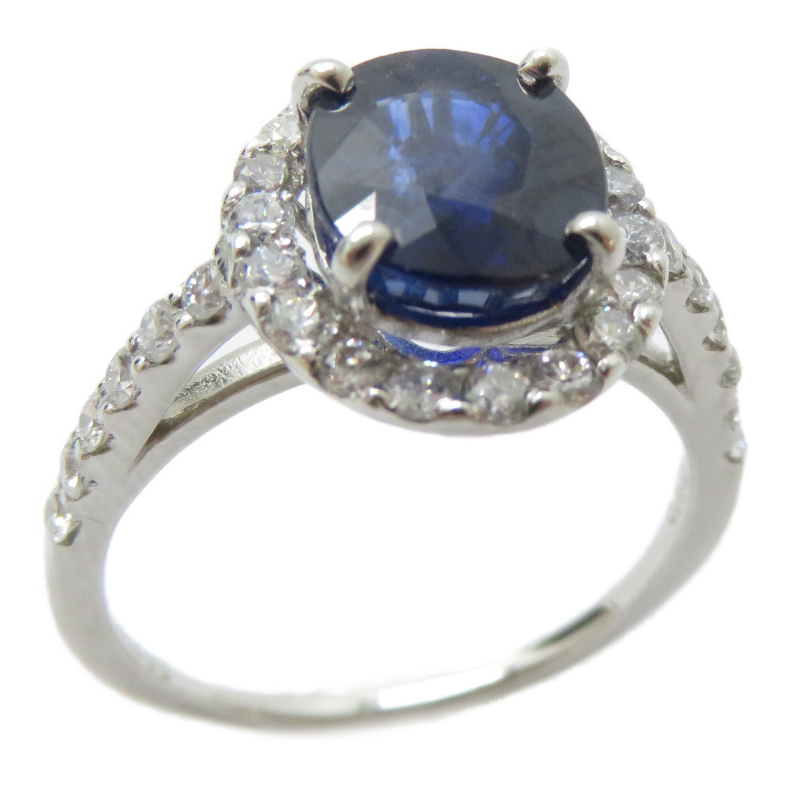 JEWELRY 【激減優惠】PT900鉑金Sapphire Ring 2.298ct藍寶石/0.52ct鑽石戒指US#5.5