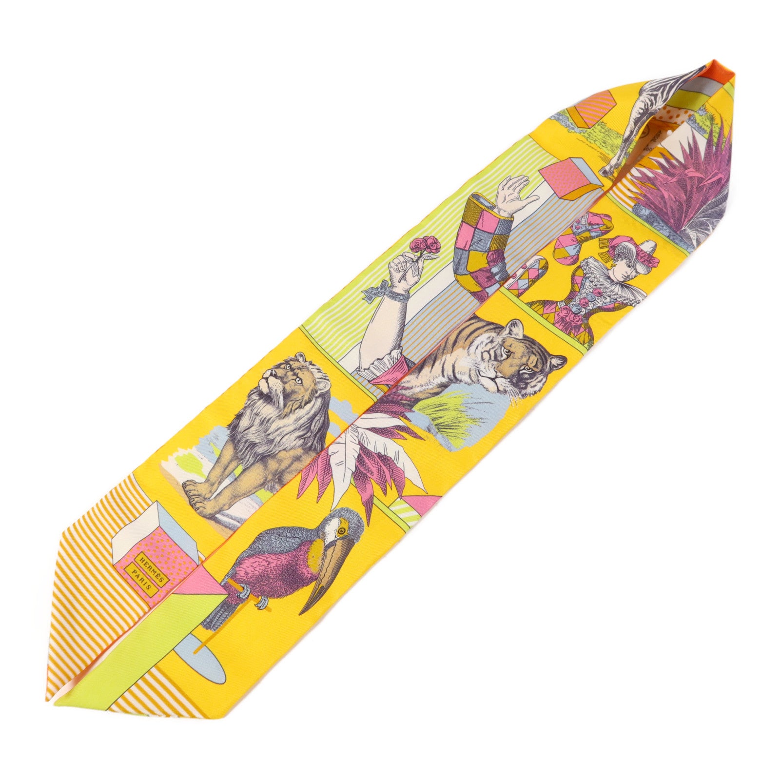 HERMES 絲質Twilly絲巾Multicolor