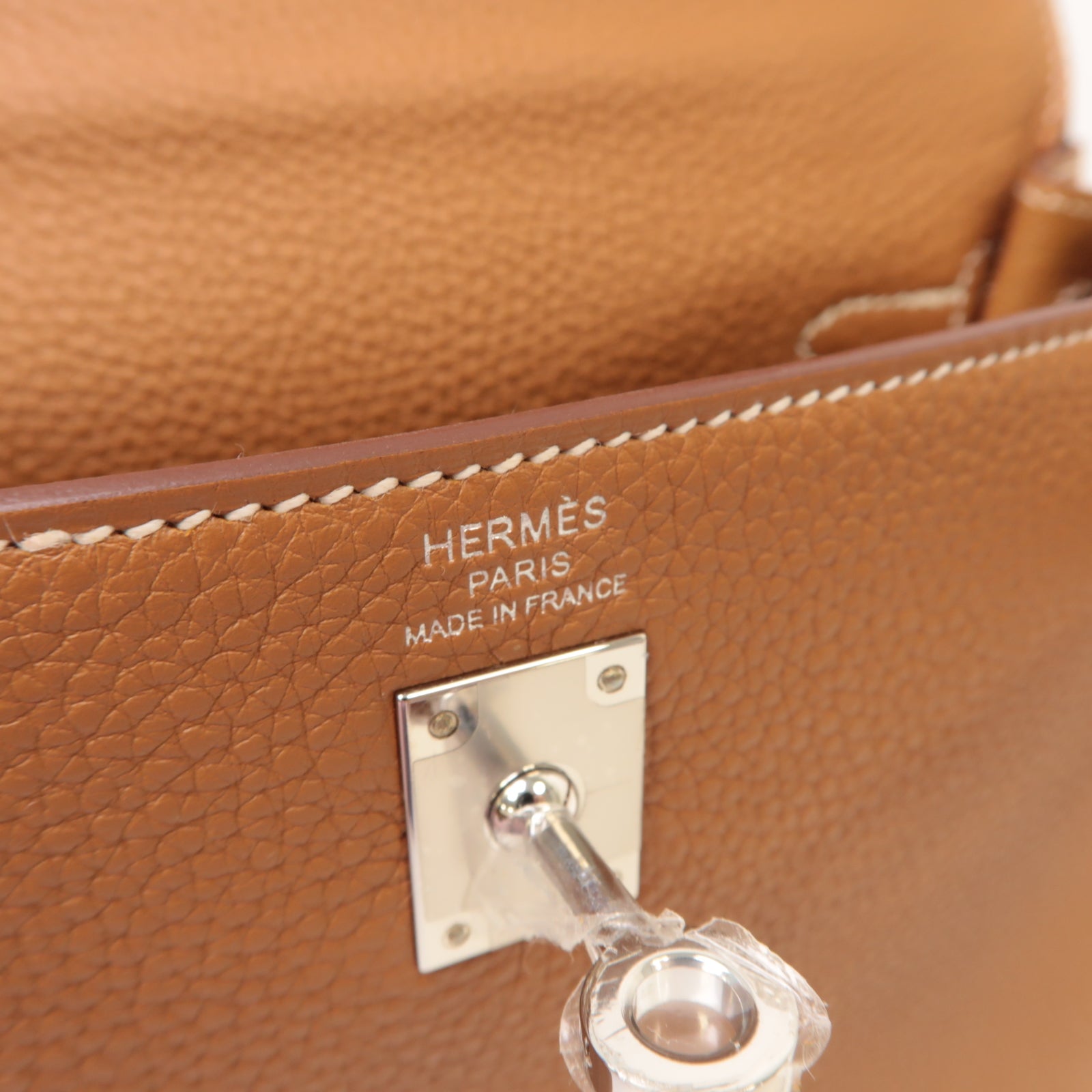 HERMES 【激減優惠】Togo皮革Kelly 25銀扣手挽肩背兩用袋啡色