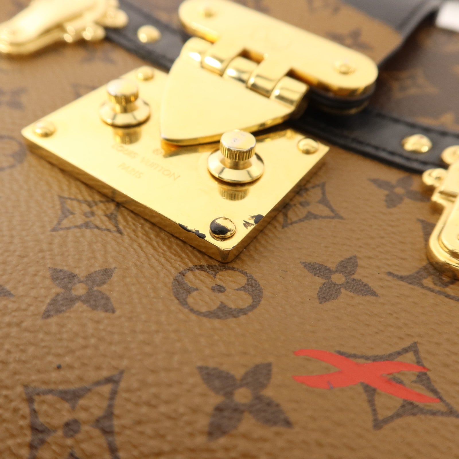 LOUIS VUITTON Monogram Reverse Trunk Clutch金扣肩背袋