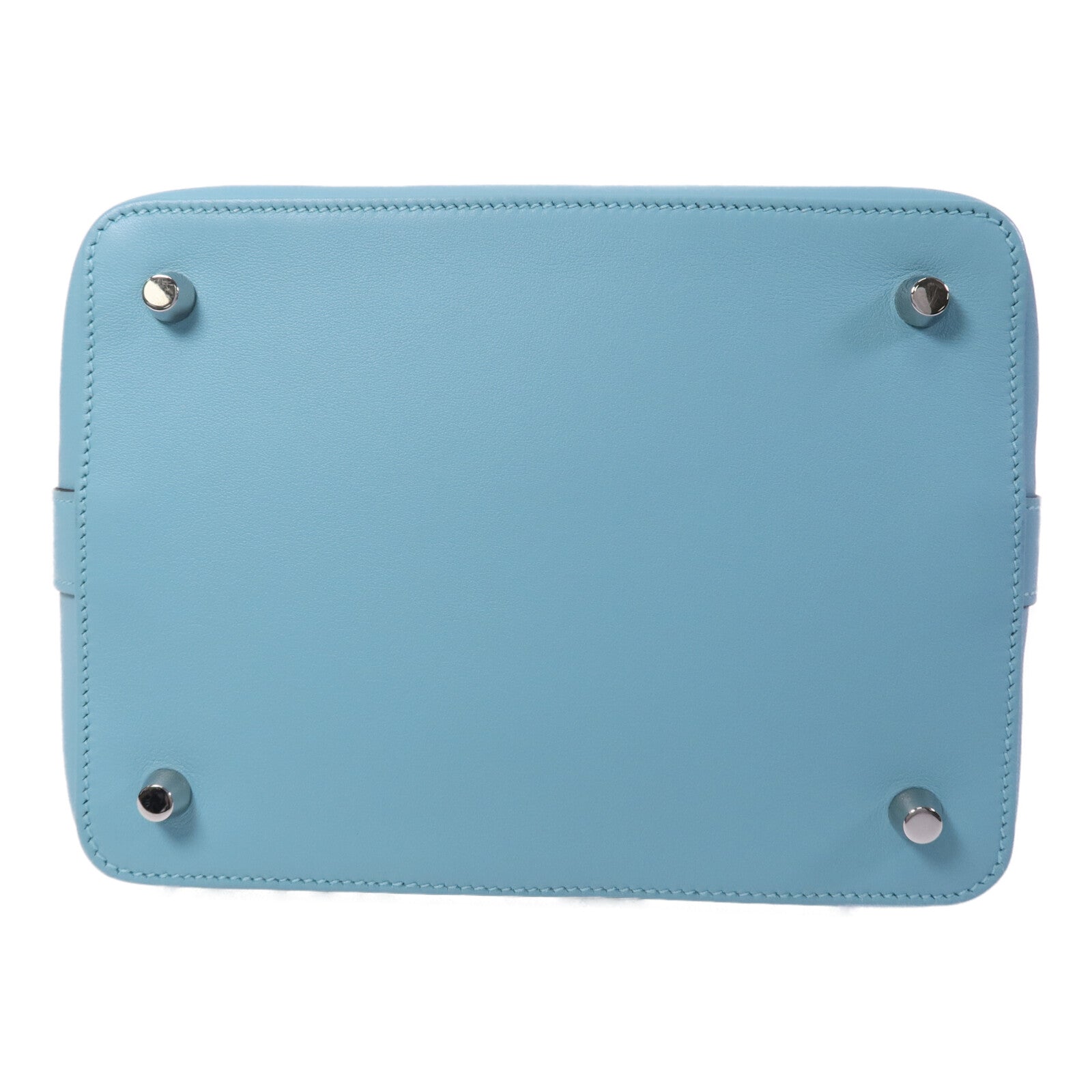 HERMES Swift皮革Toobox 20銀扣手挽肩背兩用袋Bleu St Cyr