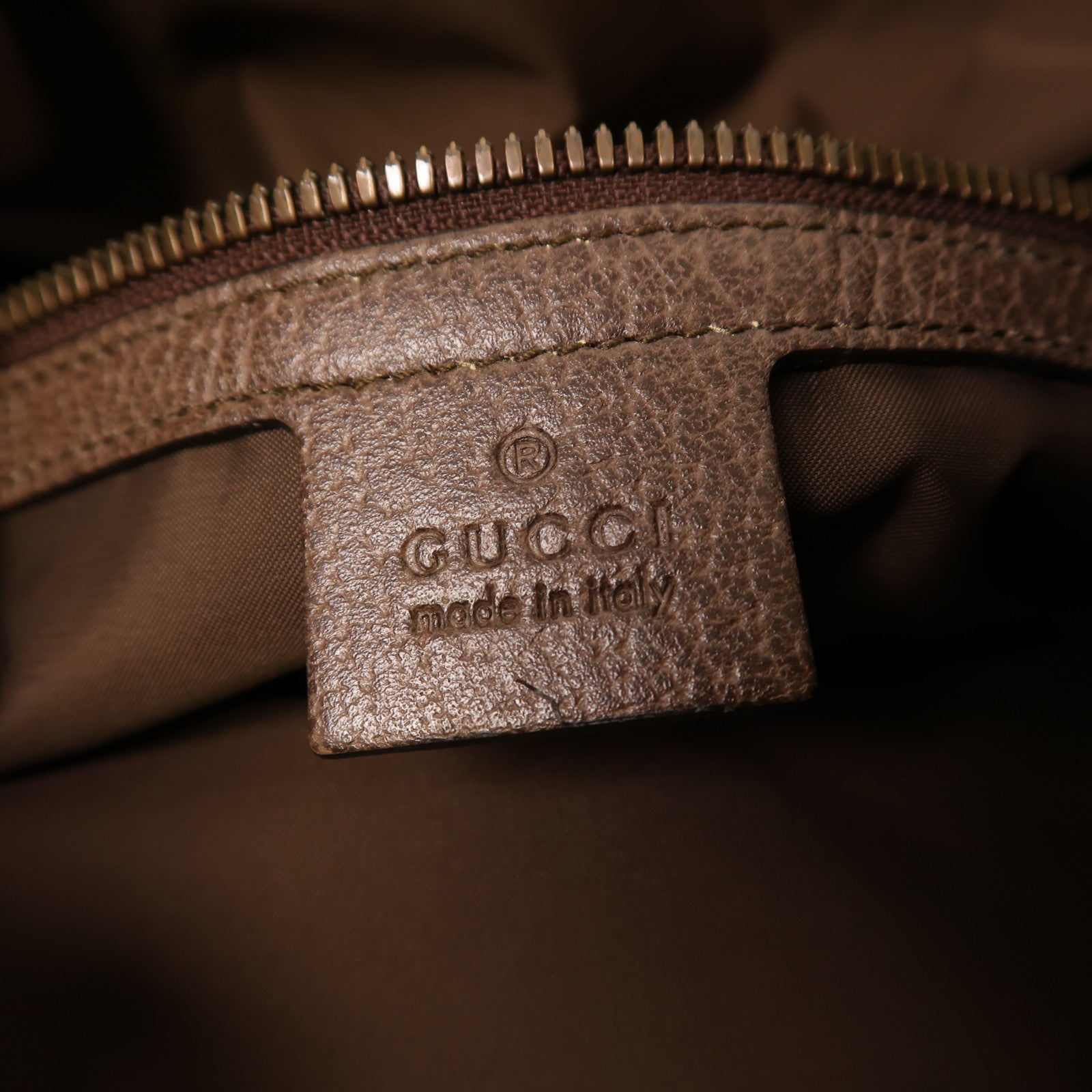 GUCCI 塗層帆布Neo Vintage Drawstring Backpack金扣背包啡色/黃色