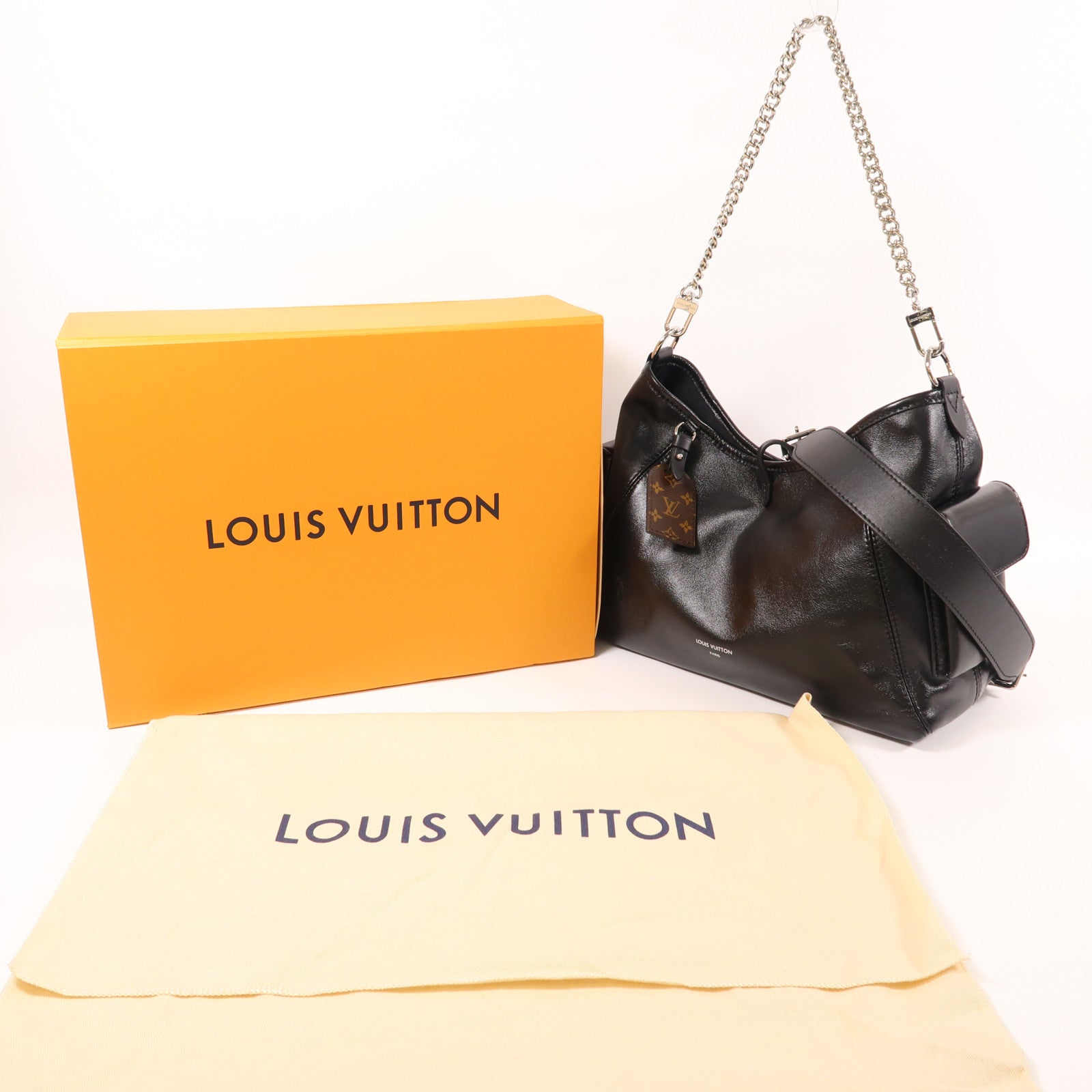 LOUIS VUITTON 羊皮皮革Carry All Vibe PM銀扣手挽肩背兩用袋