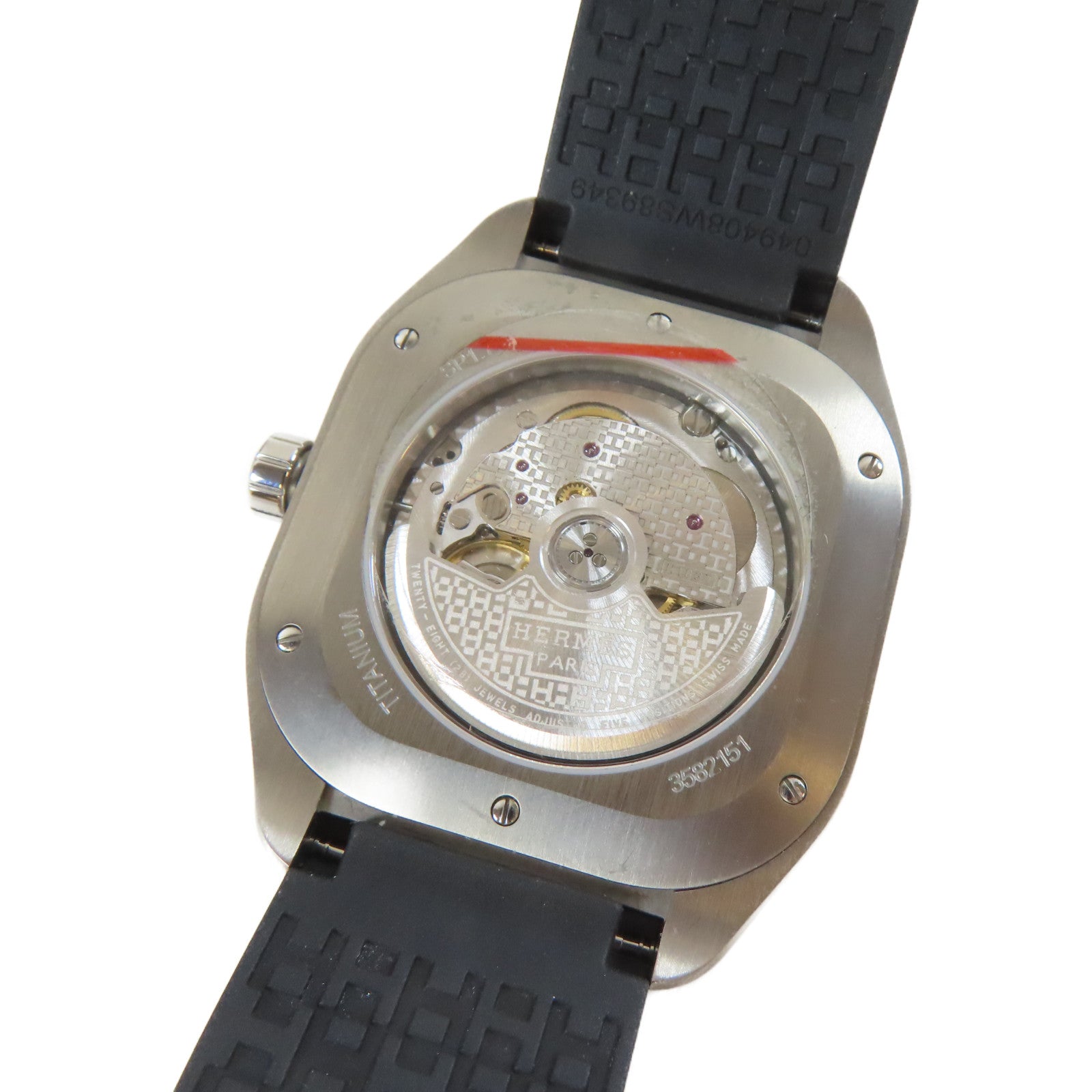HERMES H08鈦/橡膠手錶灰色