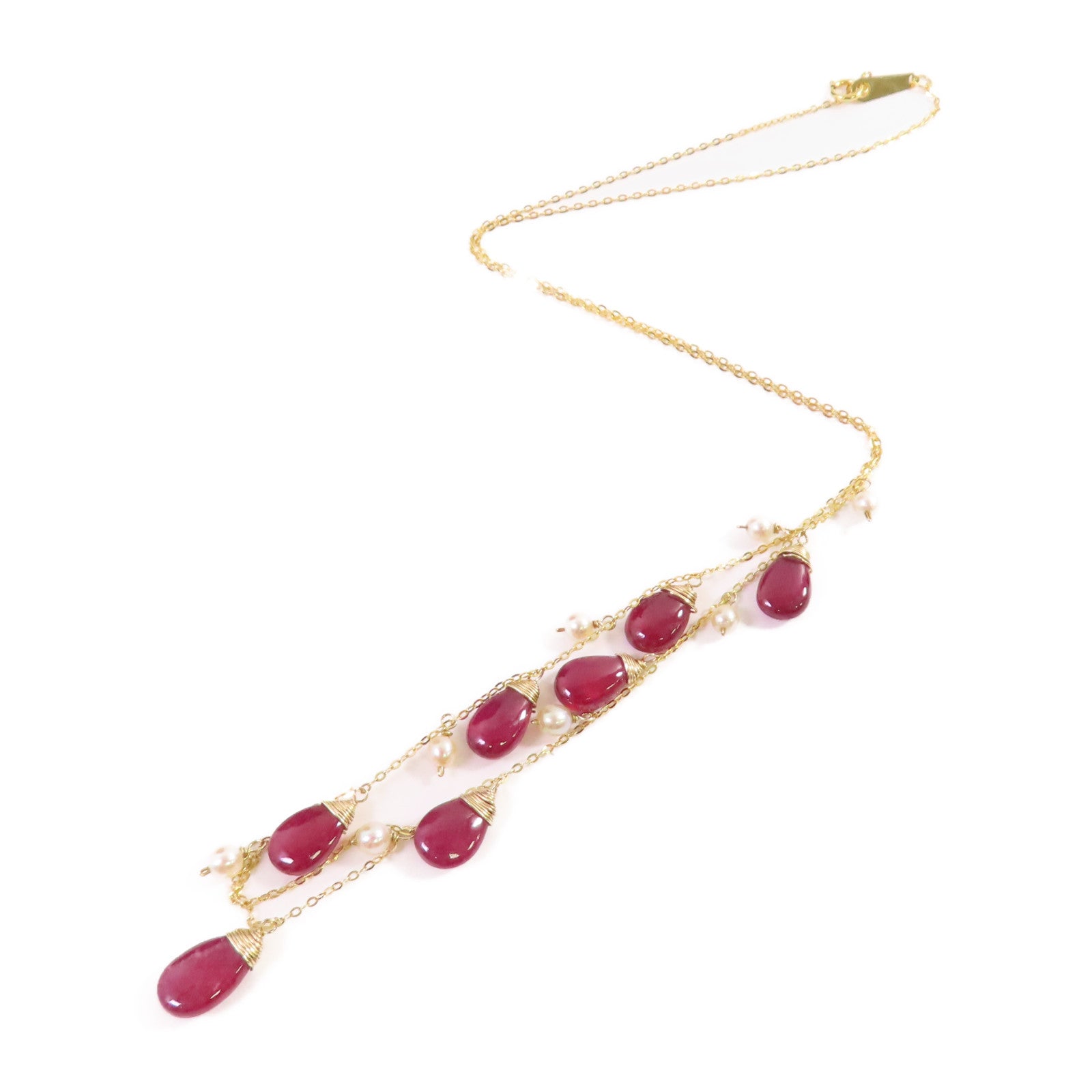JEWELRY 18K黃金/紅色寶石Necklace金扣項鏈
