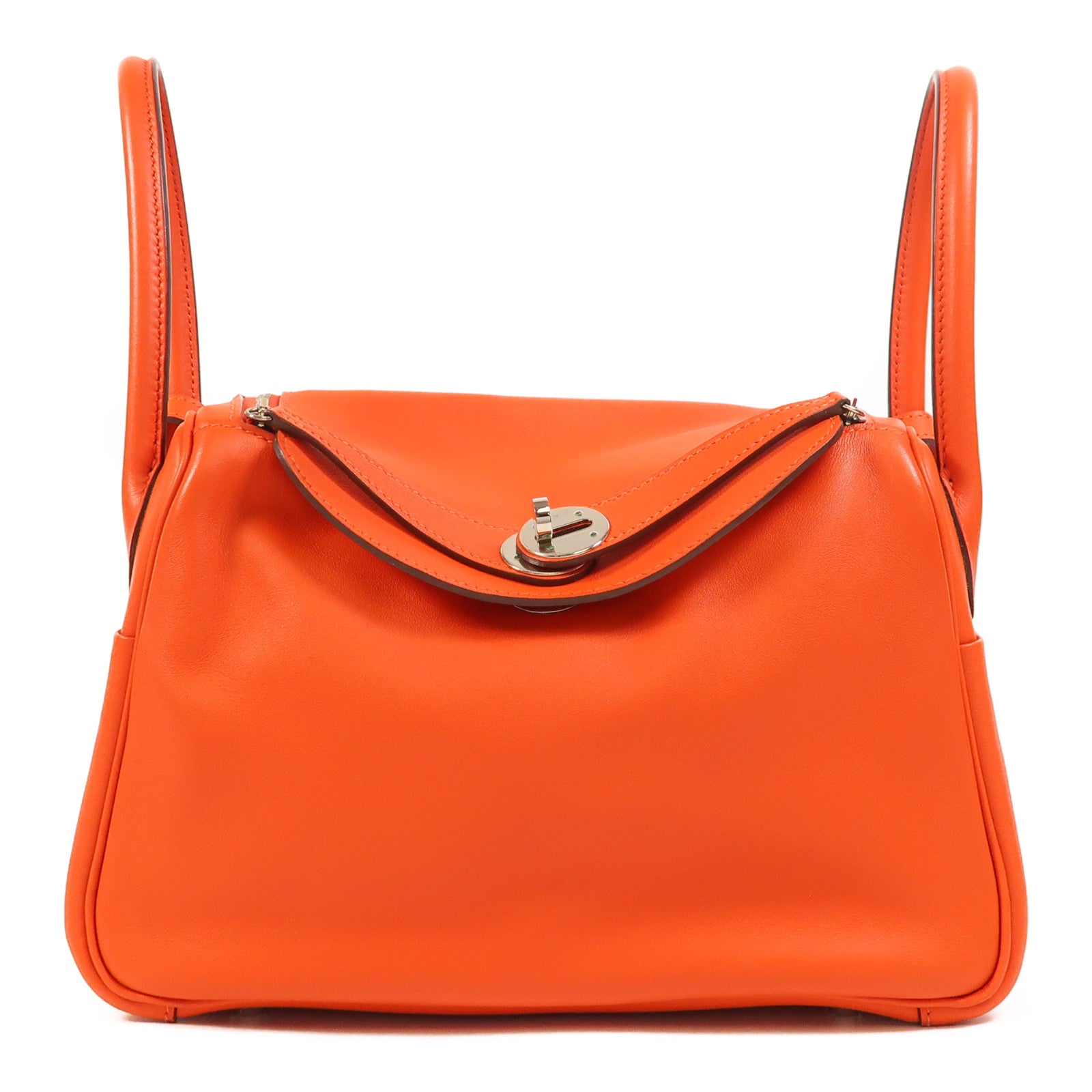 HERMES Swift皮革Lindy 26銀扣手挽肩背兩用袋Capucine