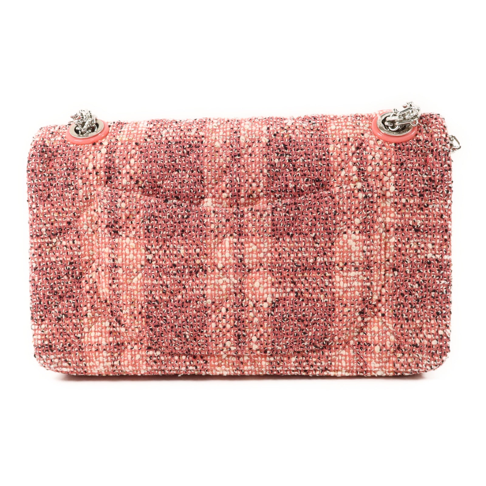 CHANEL 斜紋軟呢2.55 Small Shoulder Bag銀扣鏈帶肩背袋