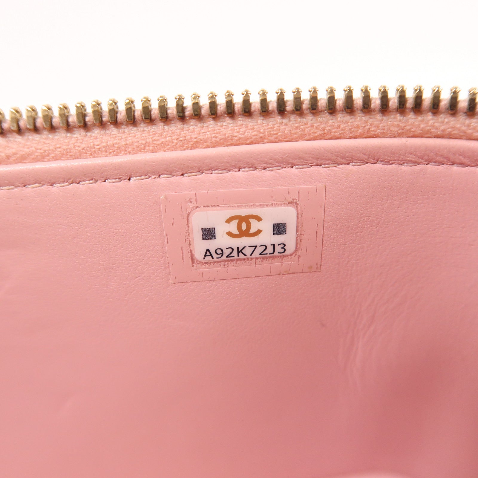 CHANEL CC GHW Vanity Case Chain Shoulder Bag Lambskin Leather Pink