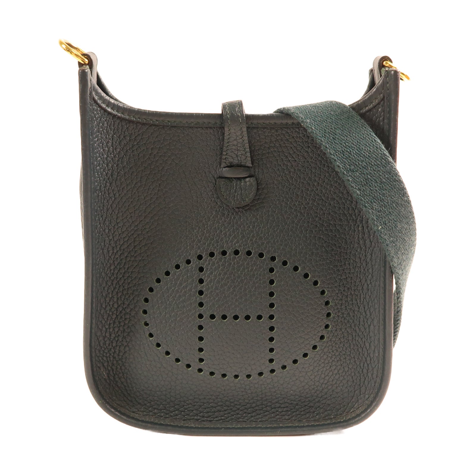 HERMES Clemence皮革Evelyne TPM金扣肩背袋