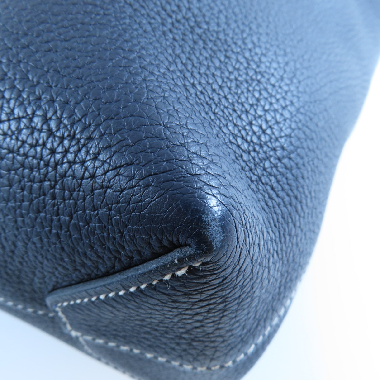 HERMES 【激減優惠】Clemence皮革Cabasellier 31肩背袋Bleu Nuit午夜藍色