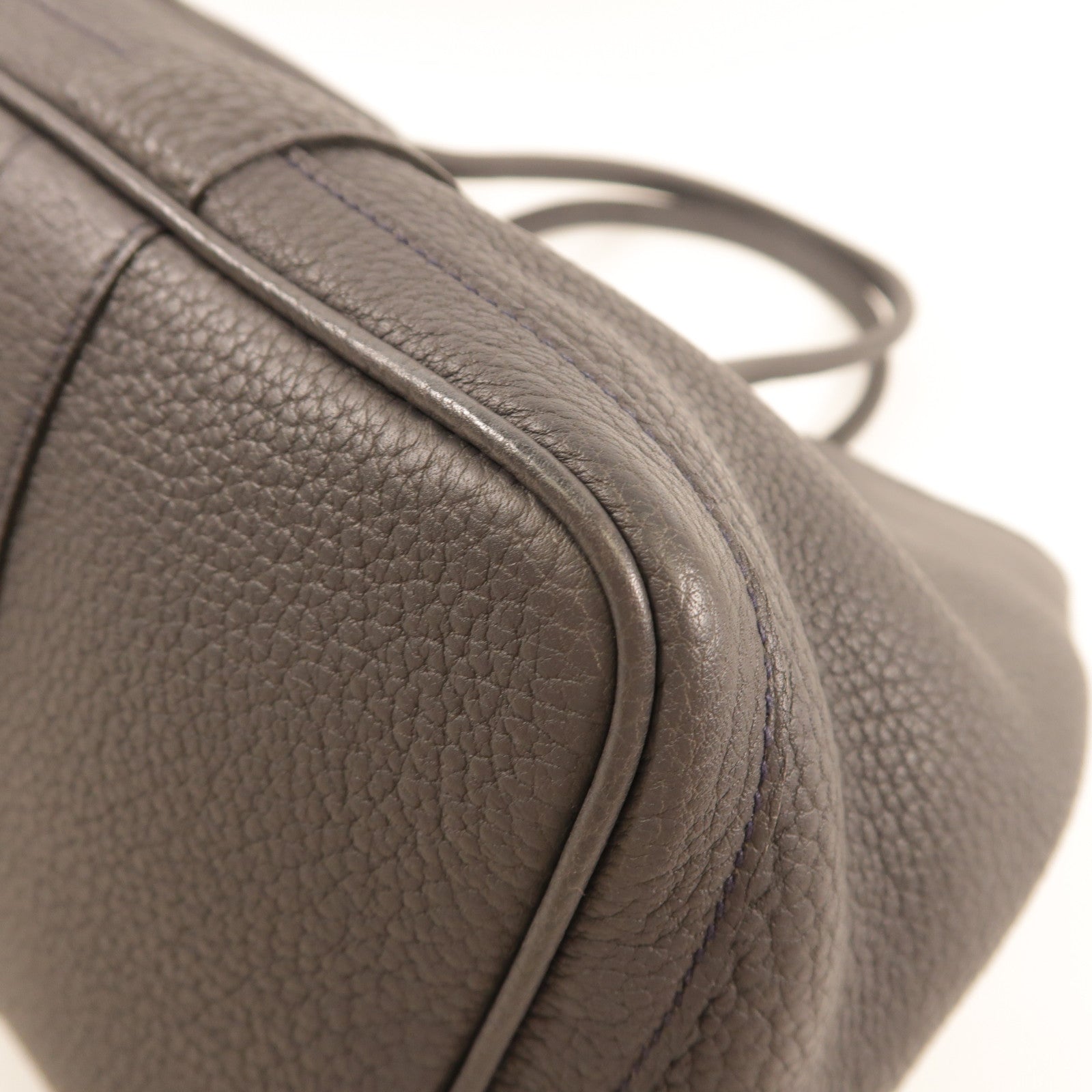 HERMES Negonda皮革Garden Party 36銀扣手挽袋Plomb