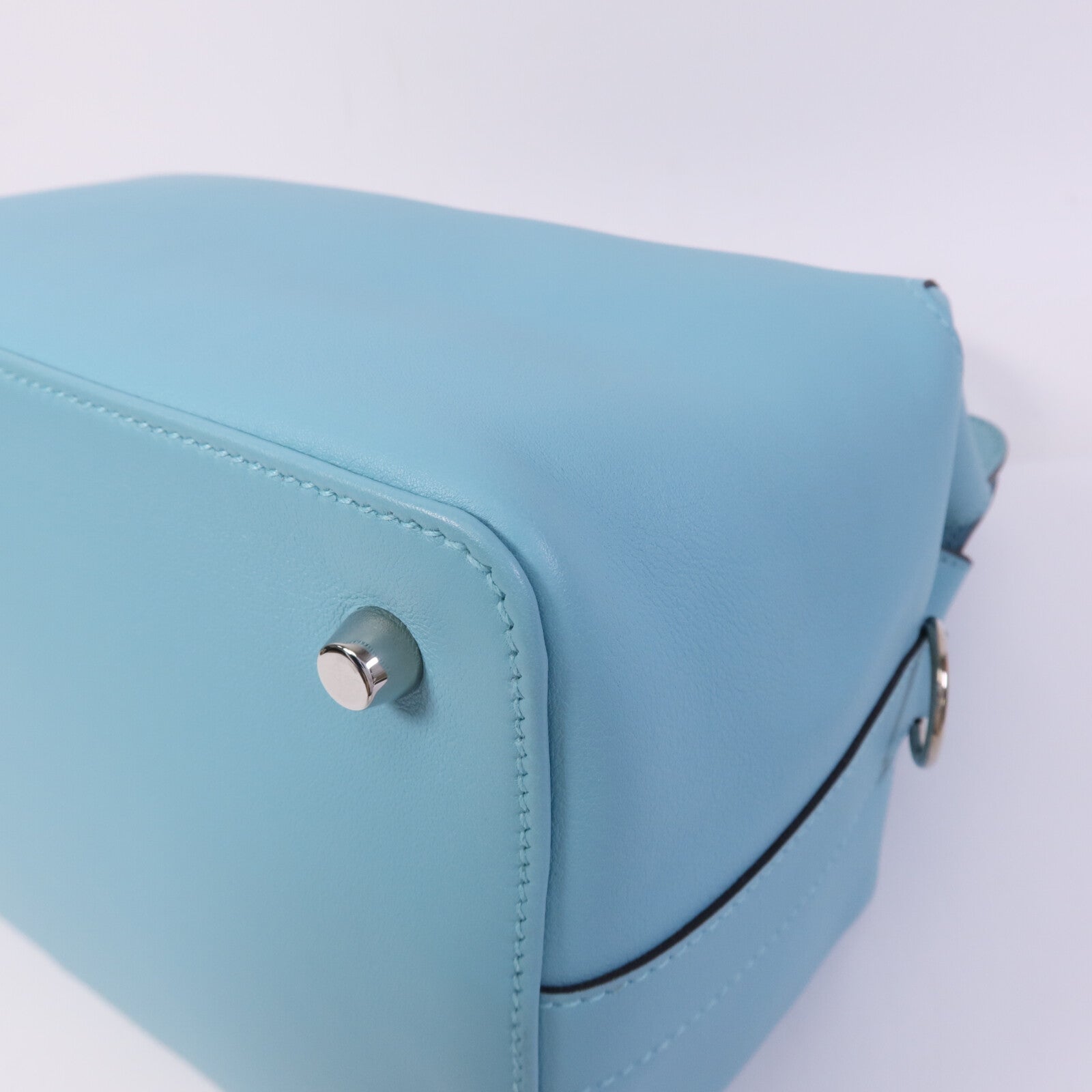HERMES Swift皮革Toobox 20銀扣手挽肩背兩用袋Bleu St Cyr