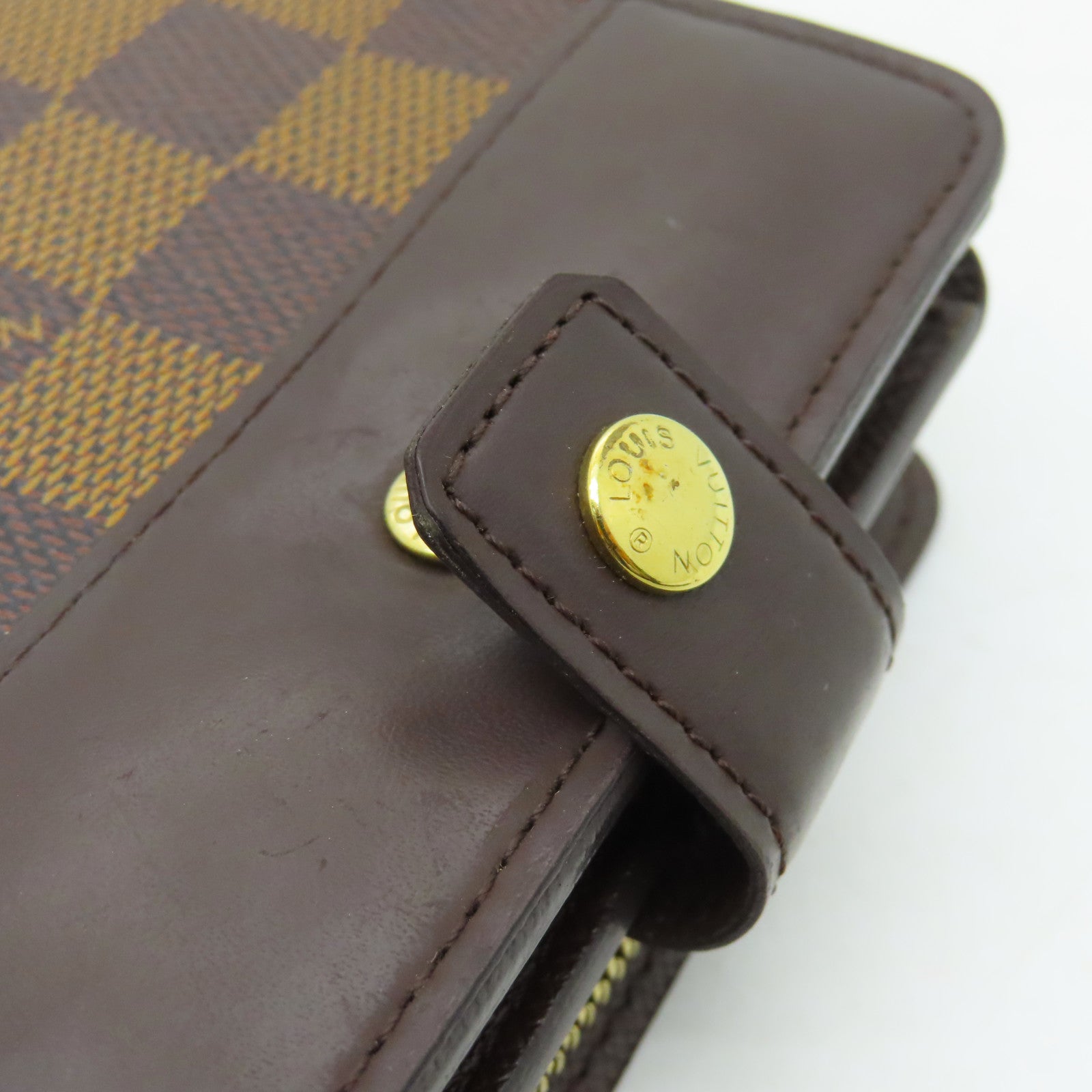 LOUIS VUITTON 【激減優惠】Damier Compact Zipper金扣錢包啡色