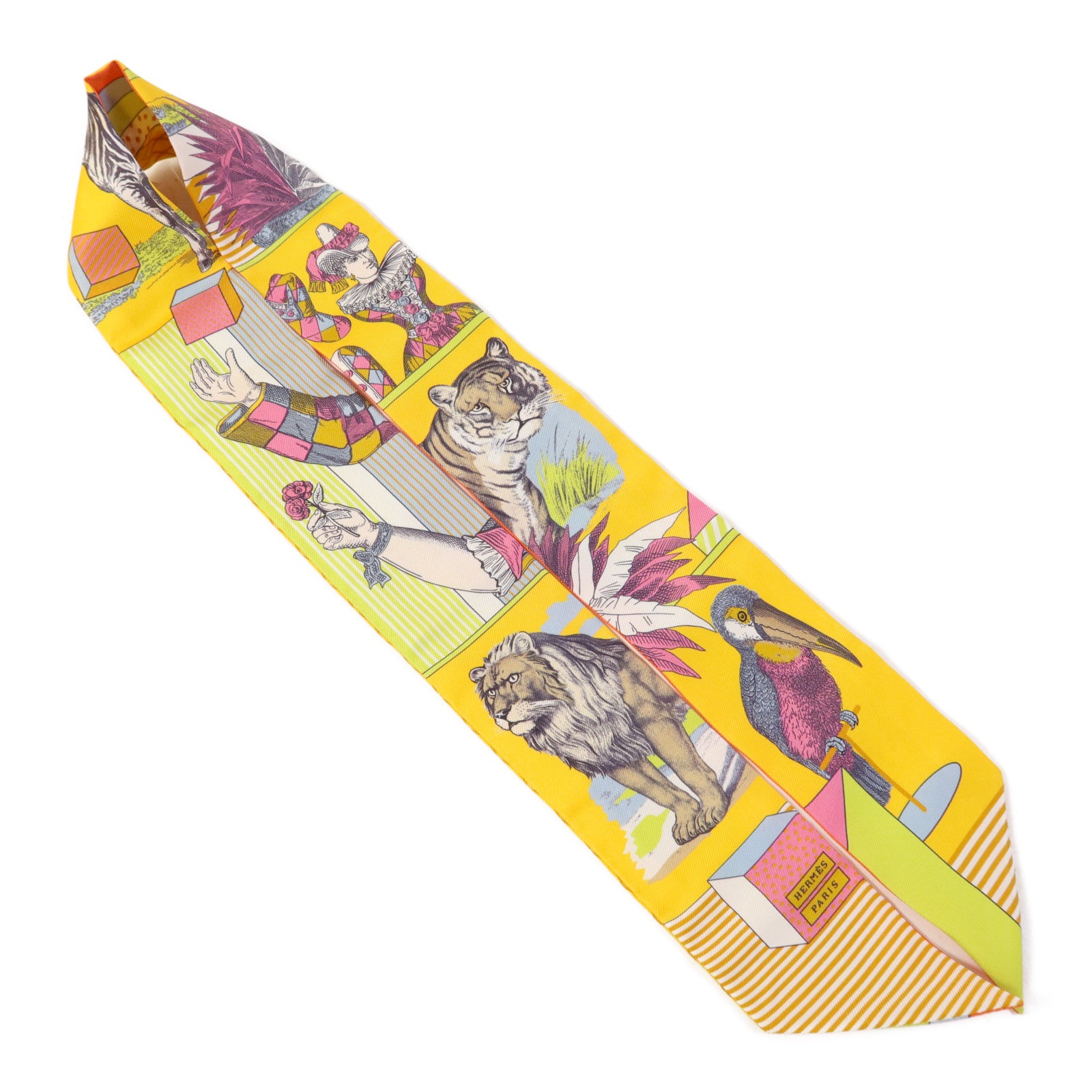 HERMES 絲質Twilly絲巾Multicolor