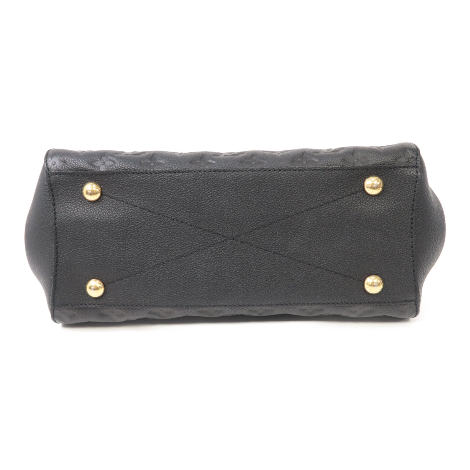 LOUIS VUITTON Monogram Empreinte Montaigne MM手挽肩背兩用袋黑色
