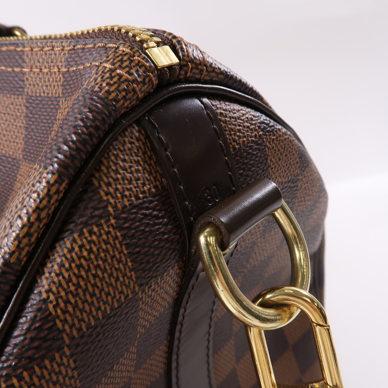 LOUIS VUITTON Damier Speedy Bandouliere 30金扣手挽肩背兩用袋啡色