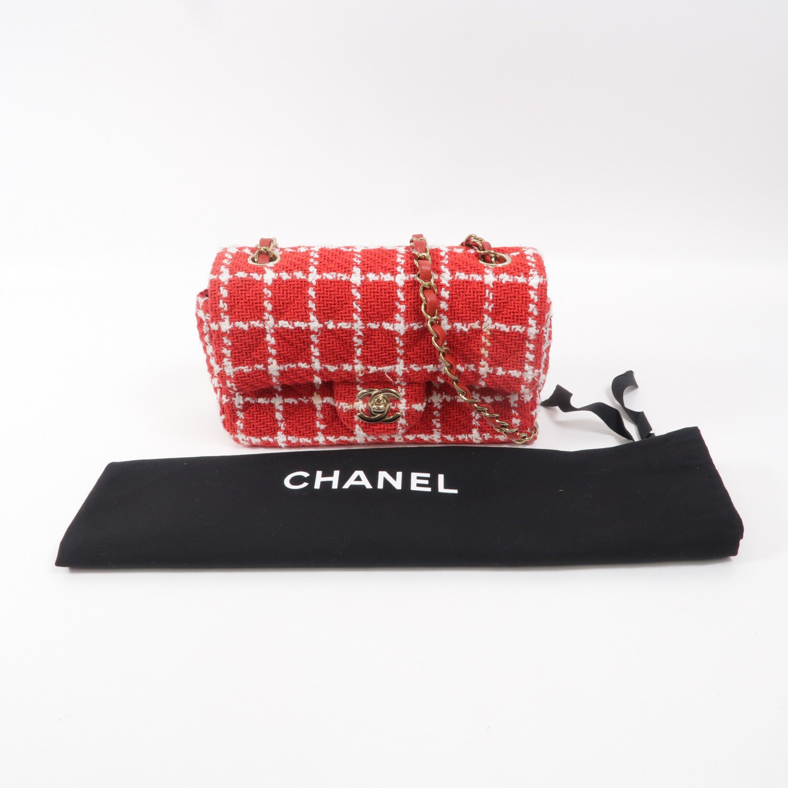 CHANEL Tweed Mini Flap鏈帶肩背袋