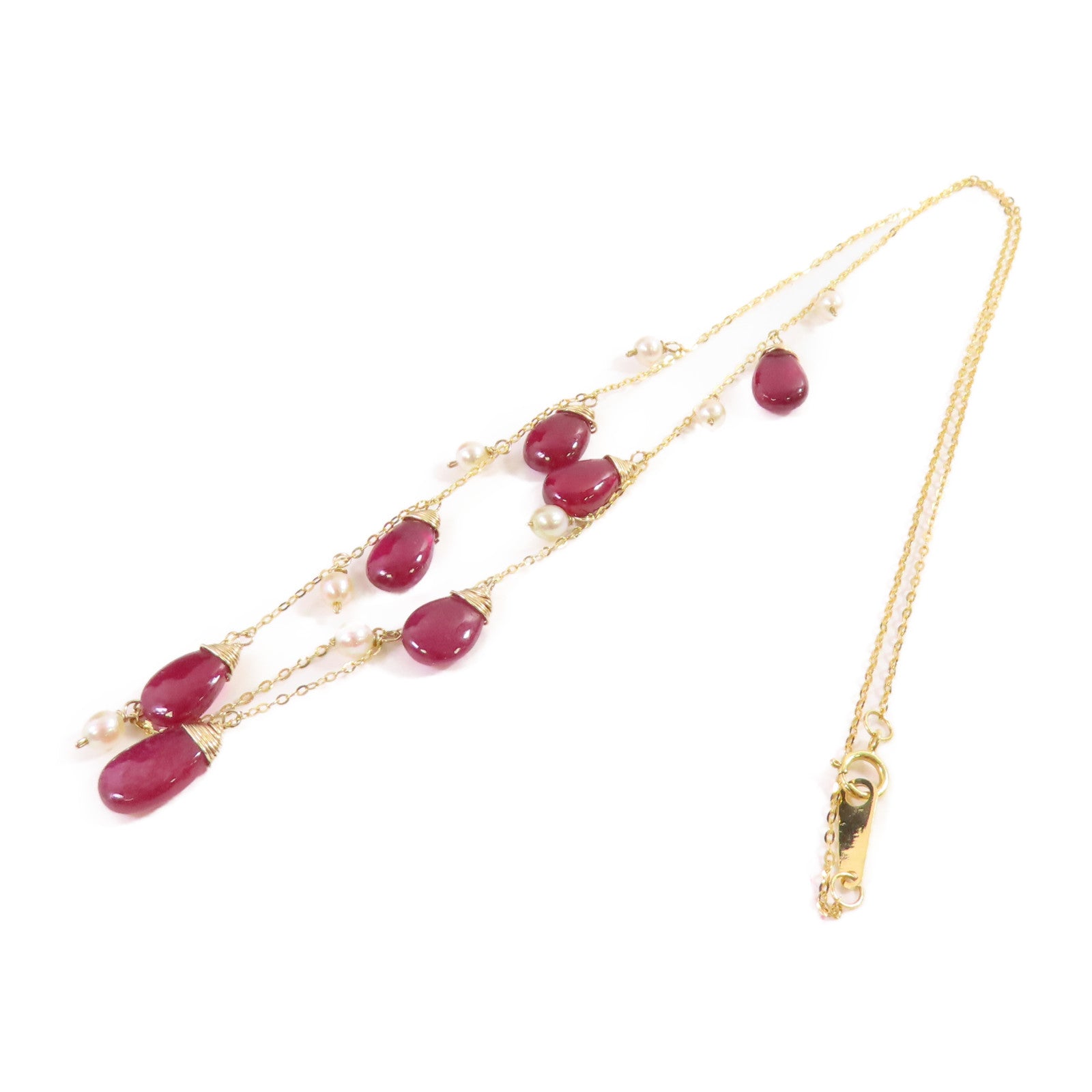 JEWELRY 18K黃金/紅色寶石Necklace金扣項鏈