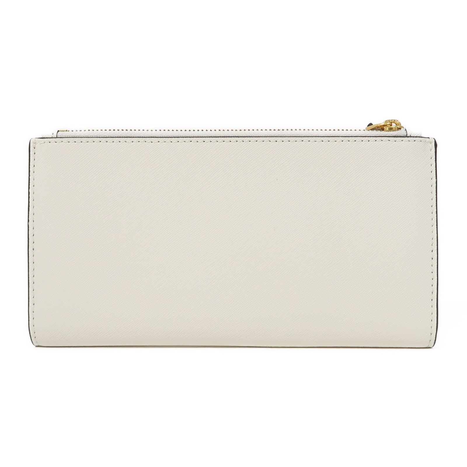 Tory Burch 牛皮皮革Zipper Long Wallet金扣長錢包白色
