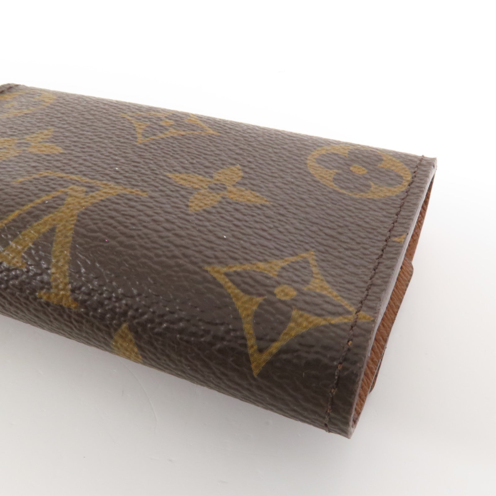 LOUIS VUITTON Monogram 6 Key Holder金扣鎖匙包棕色