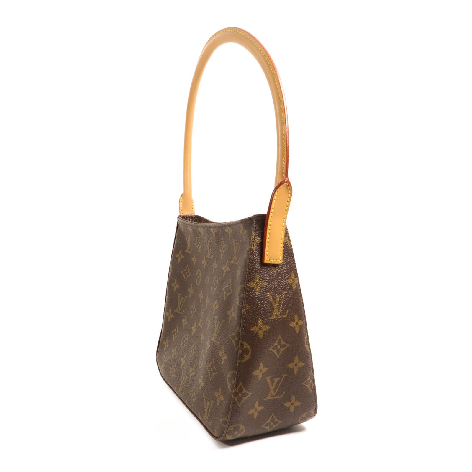 LOUIS VUITTON Monogram Looping MM金扣肩背袋棕色