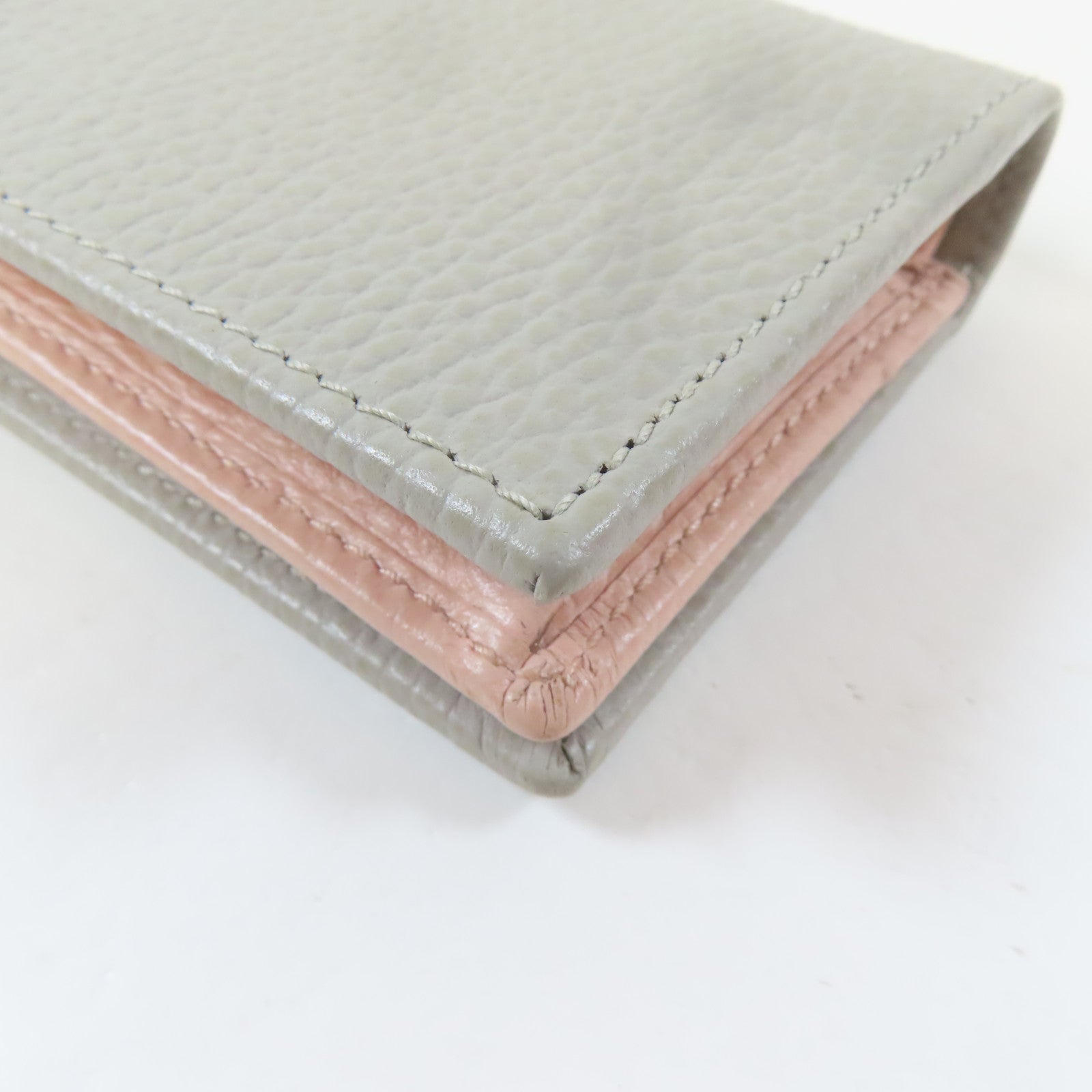 GUCCI 牛皮皮革Bifold Wallet金扣錢包灰色