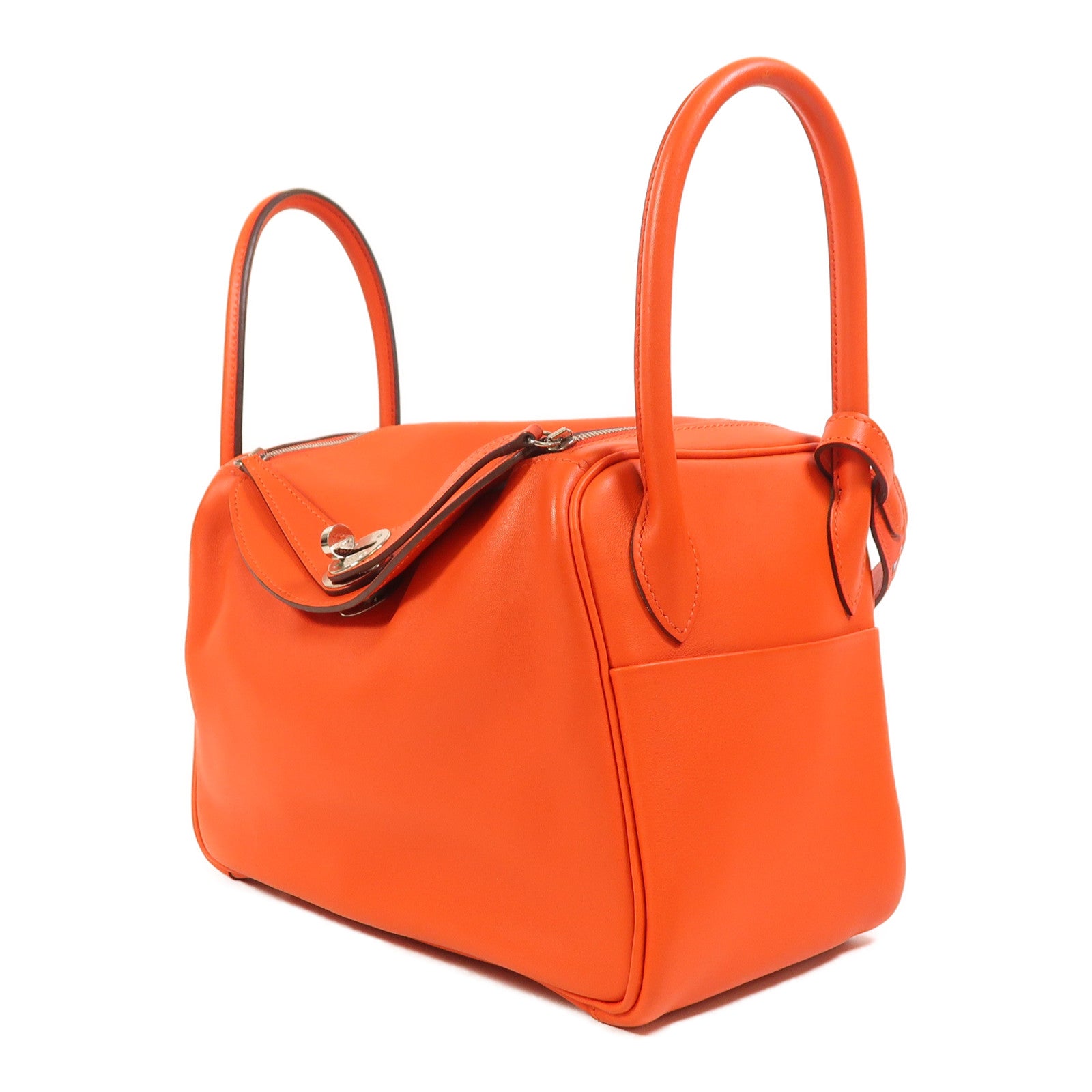 HERMES Swift皮革Lindy 26銀扣手挽肩背兩用袋Capucine