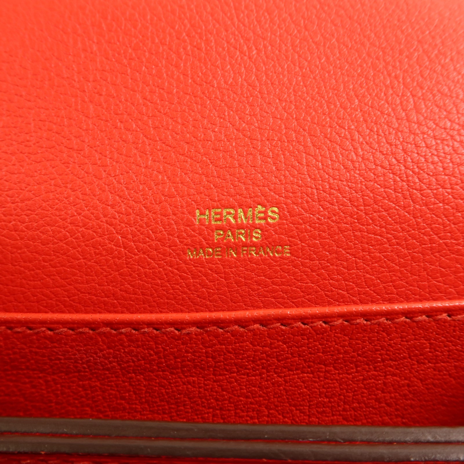 HERMES Evercolor皮革Mini Roulis金扣肩背袋Rouge Tomate
