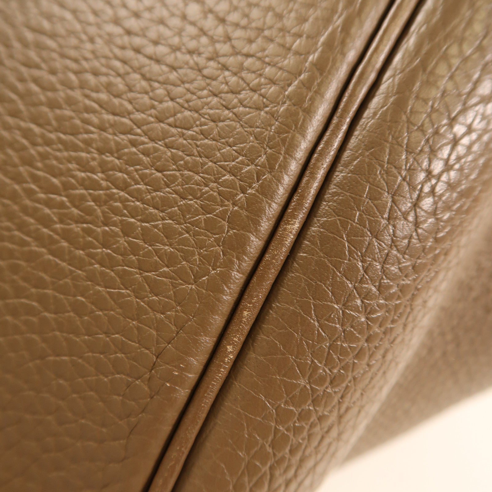 HERMES Alligator/Clemence皮革Picotin Touch MM金扣手挽袋Etoupe大象灰