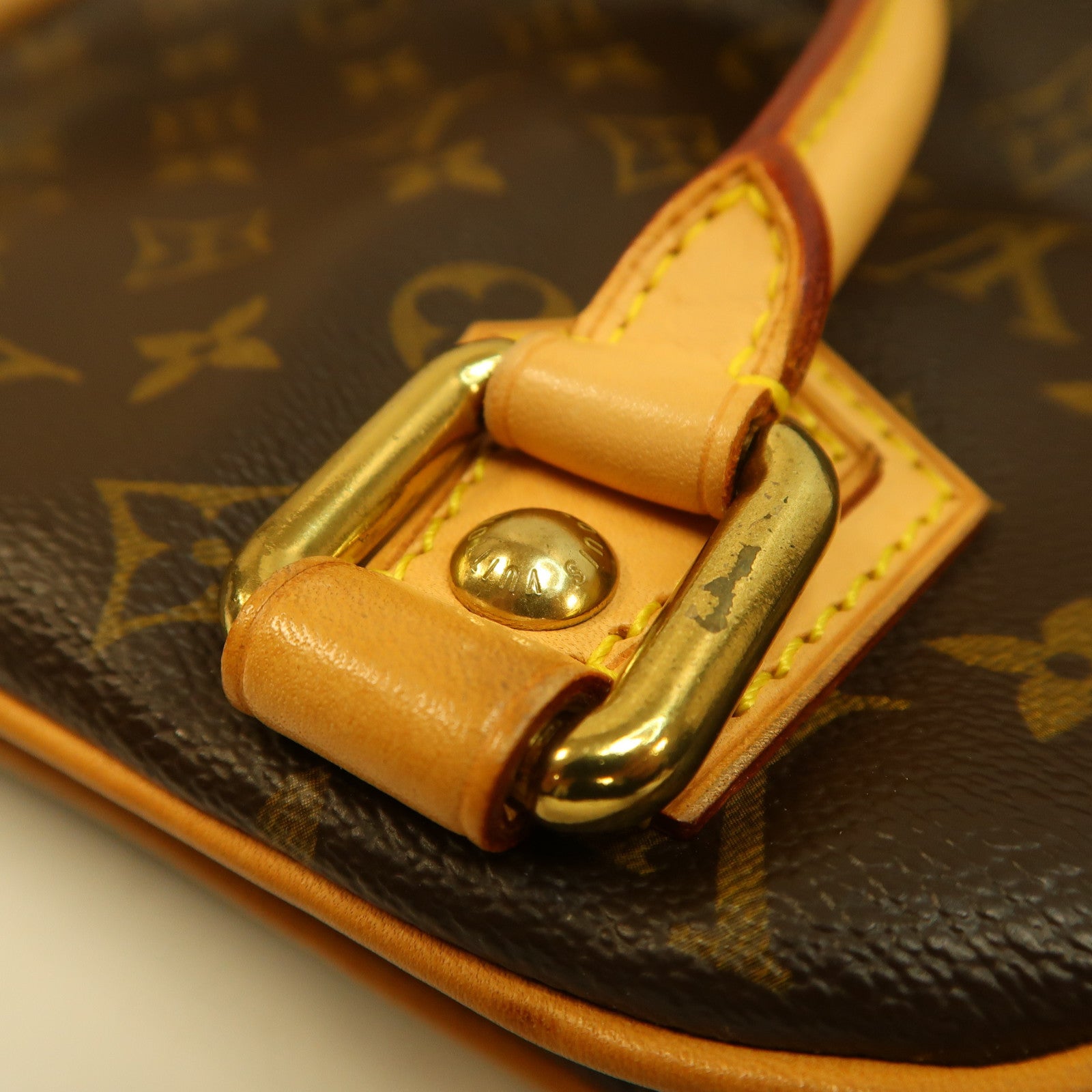 LOUIS VUITTON Monogram Manhattan PM金扣手挽袋啡色