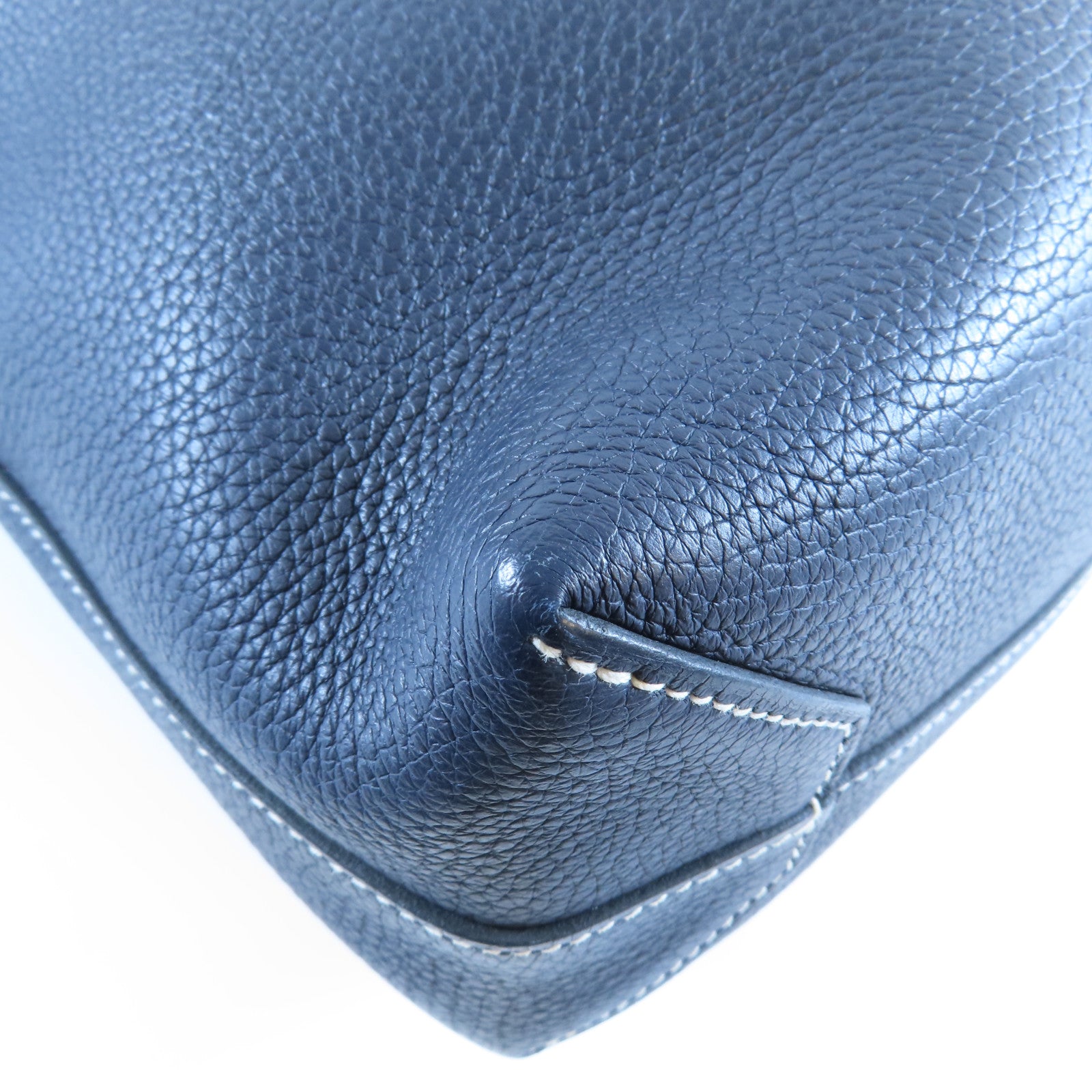 HERMES 【激減優惠】Clemence皮革Cabasellier 31肩背袋Bleu Nuit午夜藍色