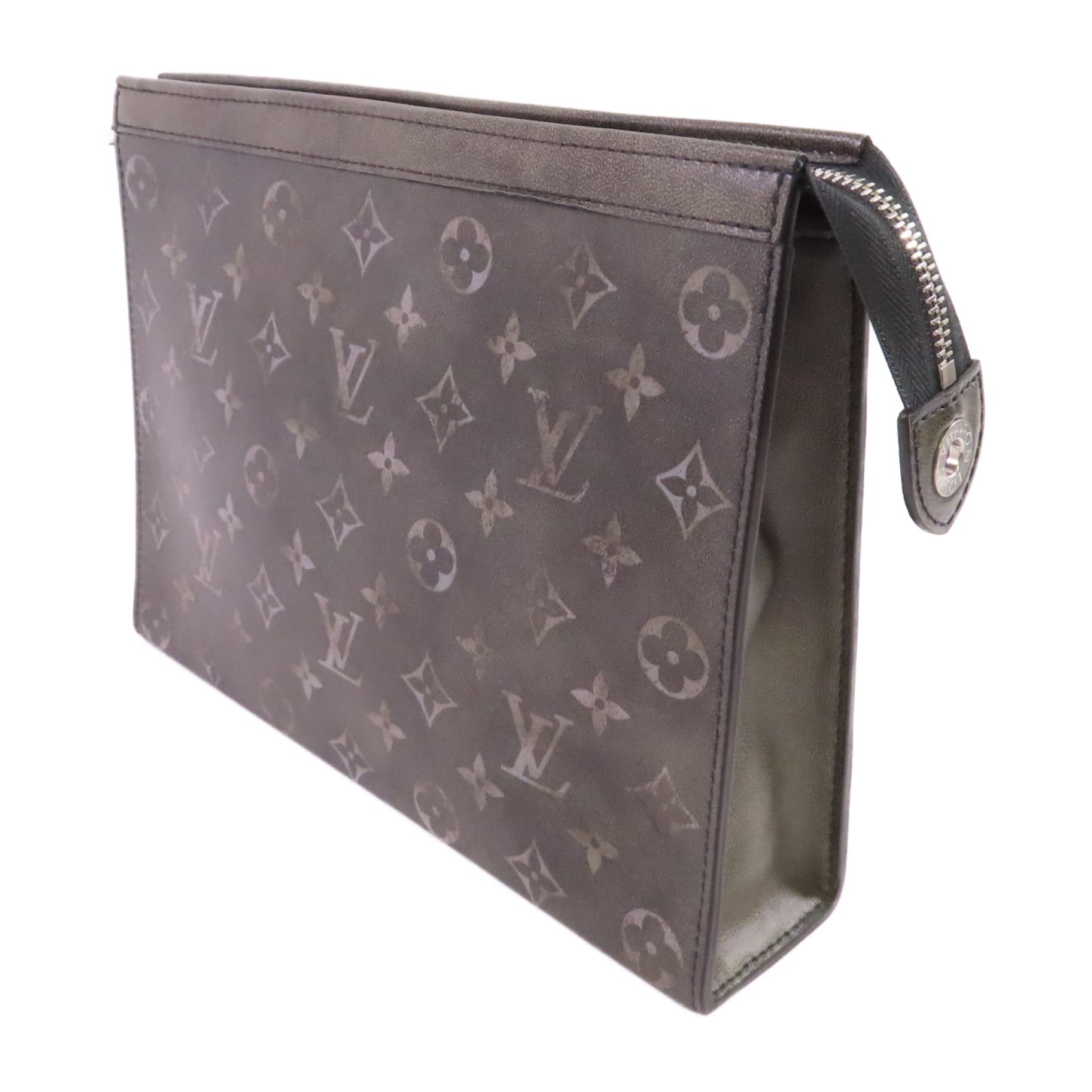 LOUIS VUITTON 【激減優惠】Brushed Monogram Pochette Voyage MM Pouch手拿包黑色