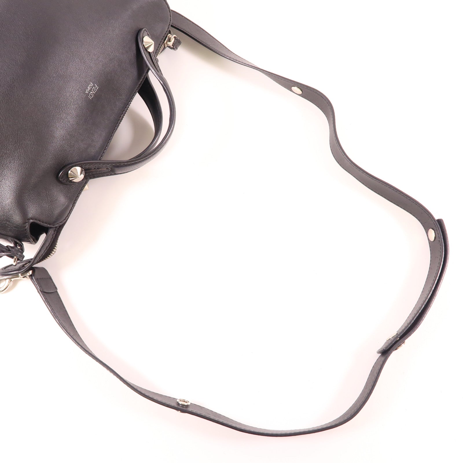 FENDI SHW By The Way 2 Way Shoulder Bag 8BL124 Calfskin Leather Black