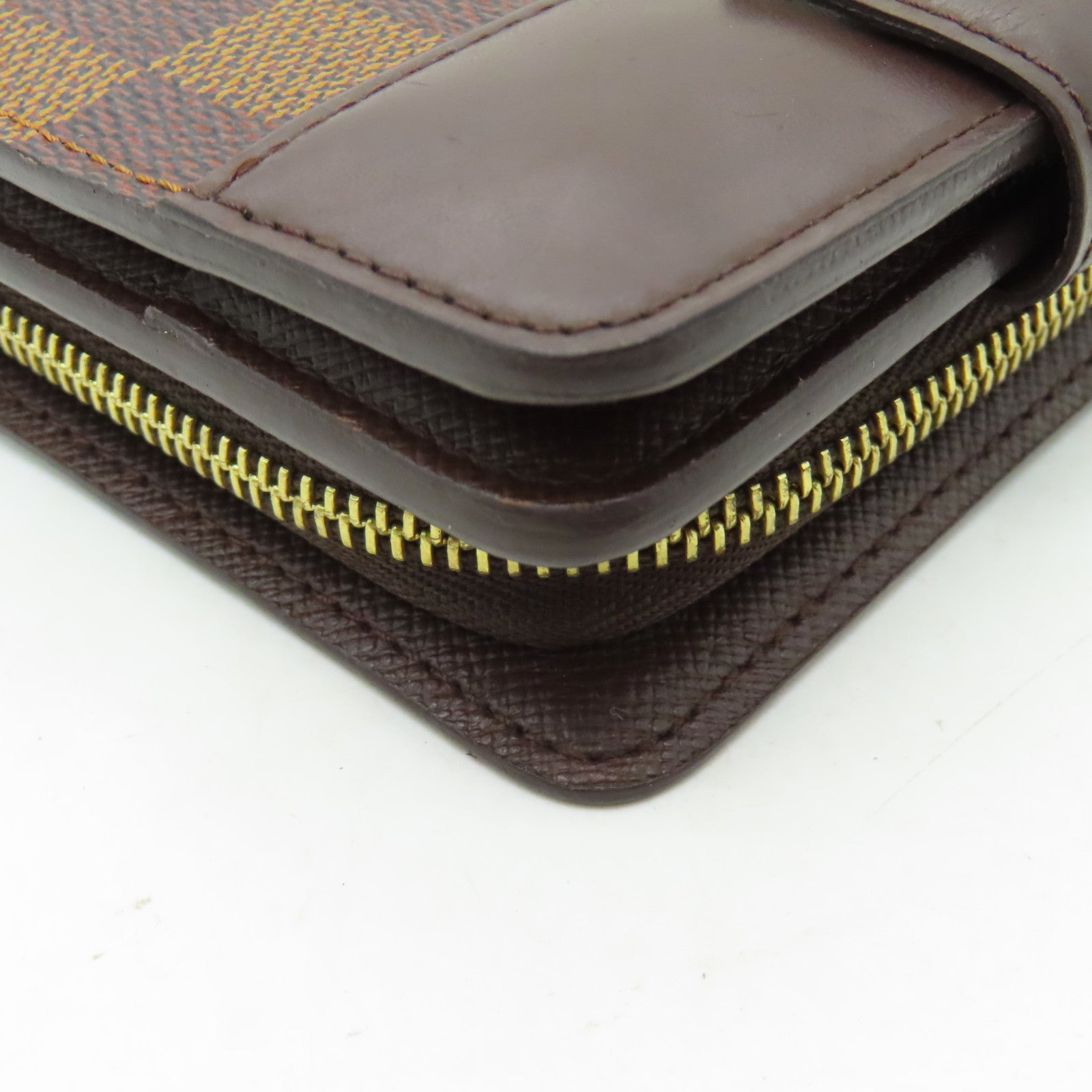 LOUIS VUITTON 【激減優惠】Damier Compact Zipper金扣錢包啡色