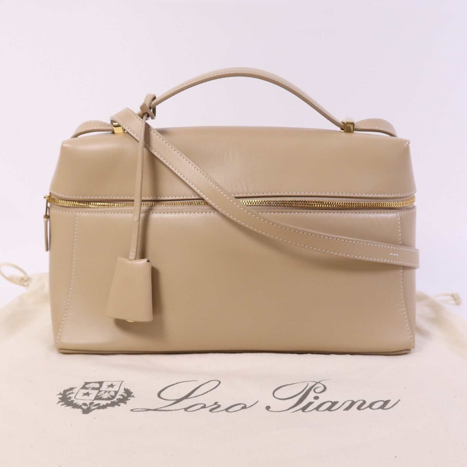 Loro Piana 牛皮皮革Loro Piana L27金扣手挽肩背兩用袋